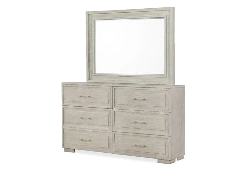 Noel Modern Light Oak Bedroom Set Includes Bed (LED Headboard, Footboard and Rails), Dresser and Mirror - Image 4