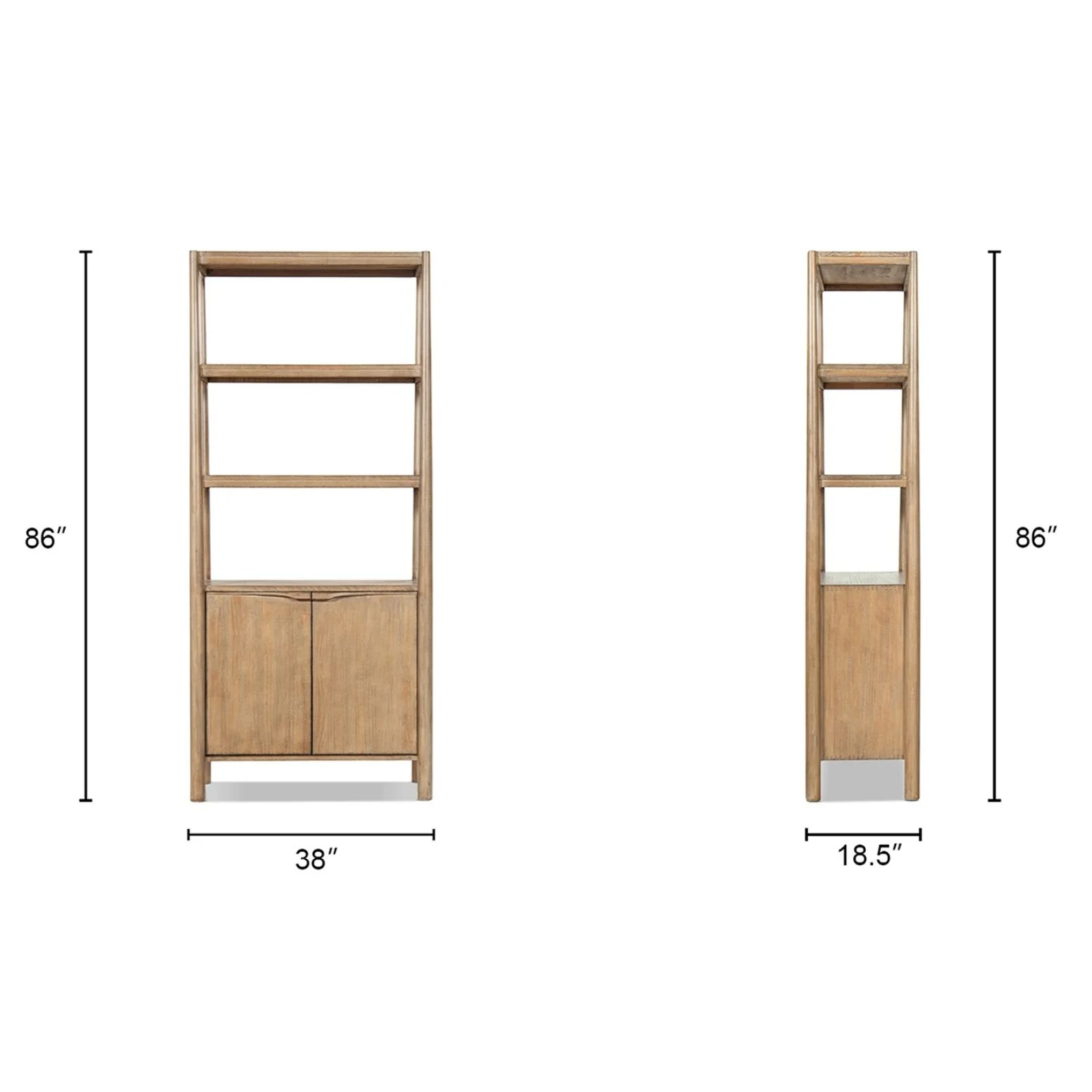 Nolan - Bookcase With Lower Cabinet - Natural - Image 3