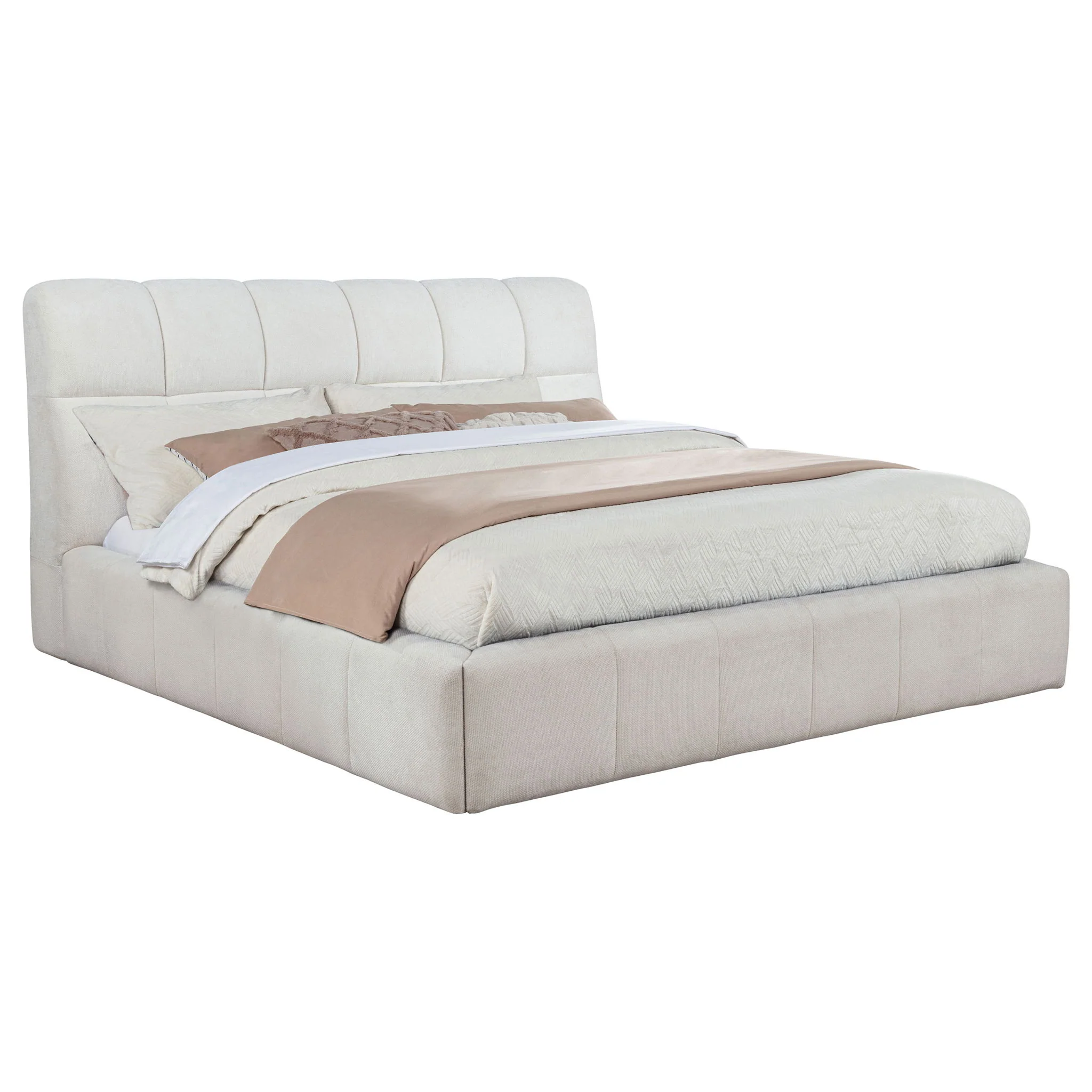 Nollet 48-inch Upholstered Eastern King Platform Bed Cream - Image 3