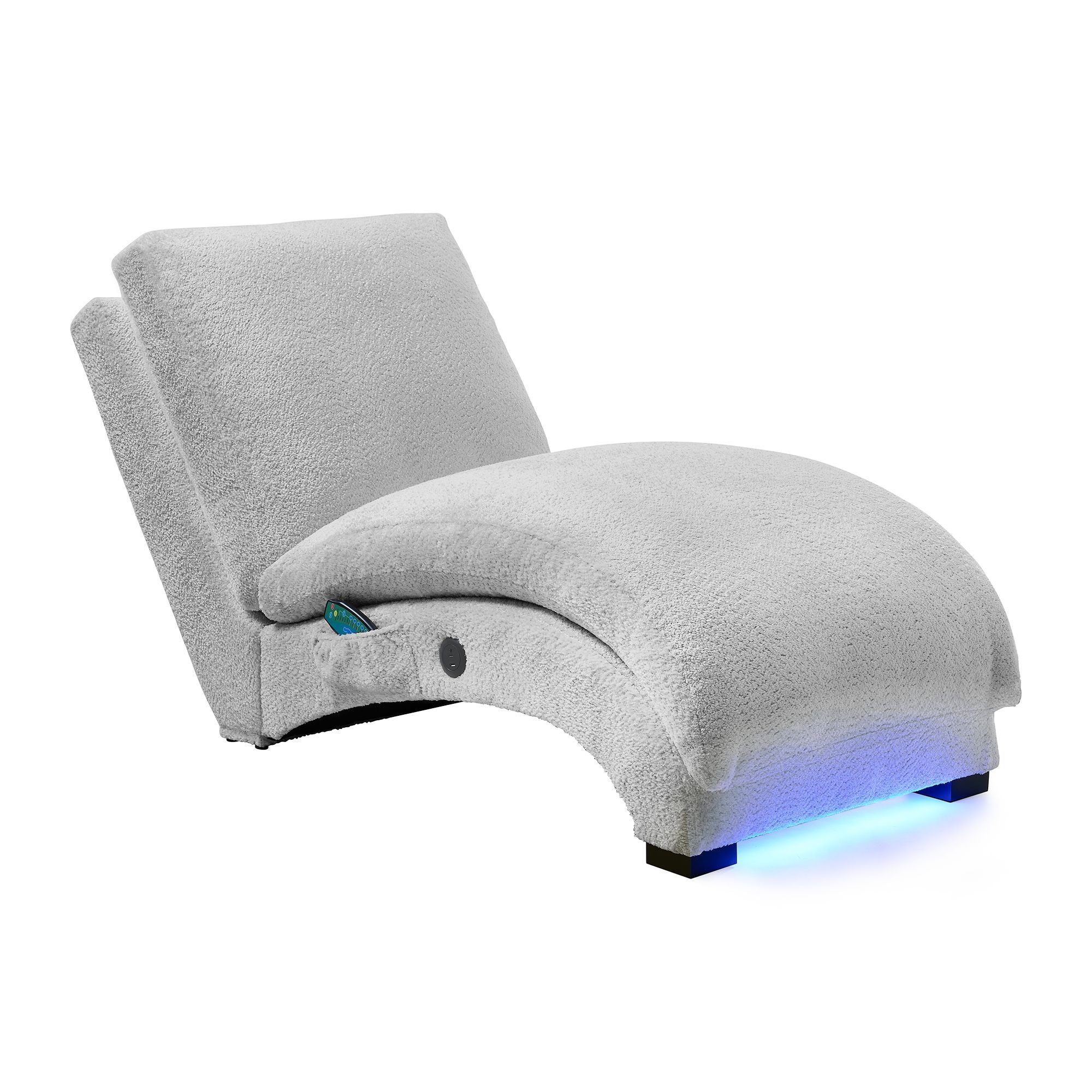 Nori - Chaise With Heat Massage, USBC, LED - Image 8