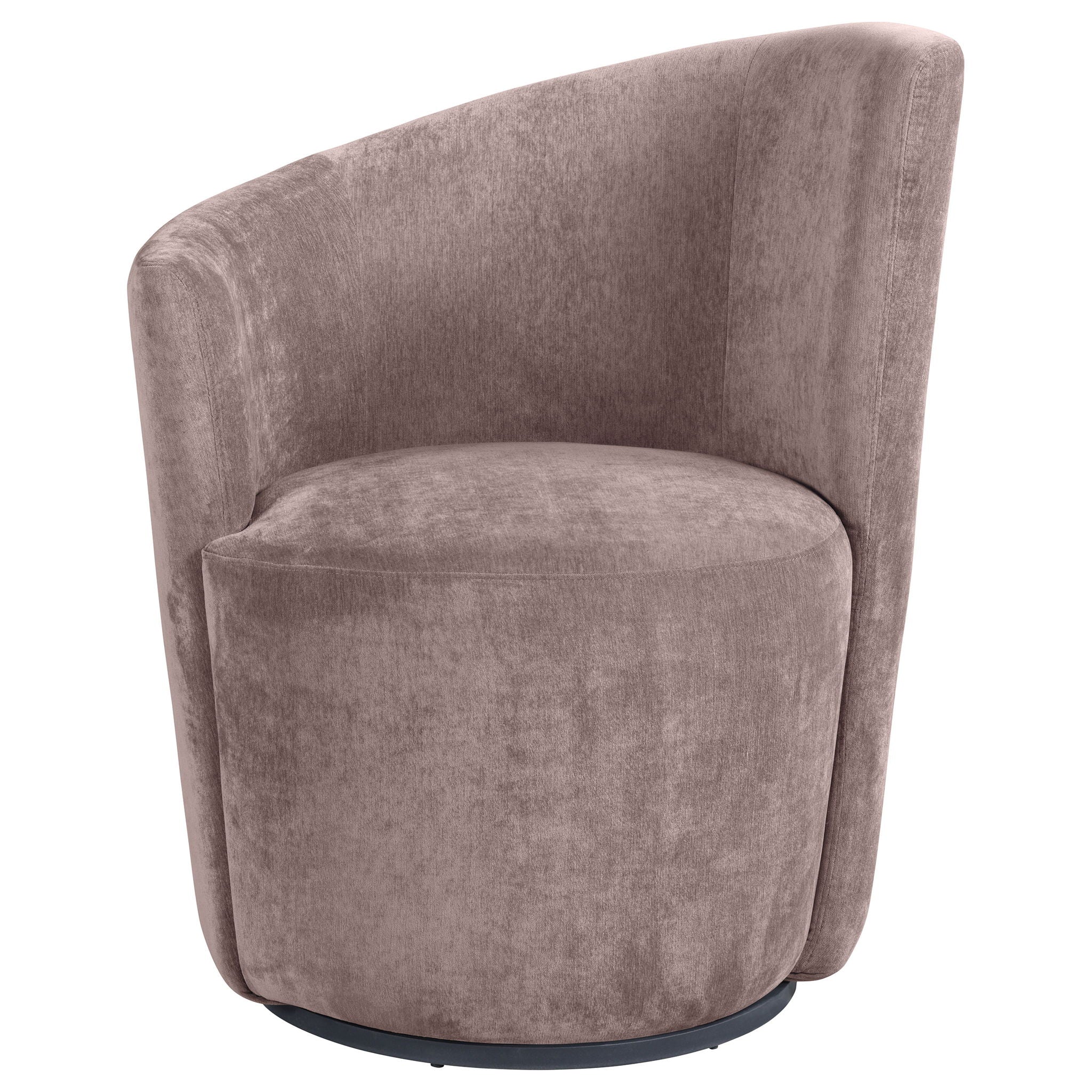 Nueva Upholstered Swivel Chair Curved Backrest Blush - Image 2
