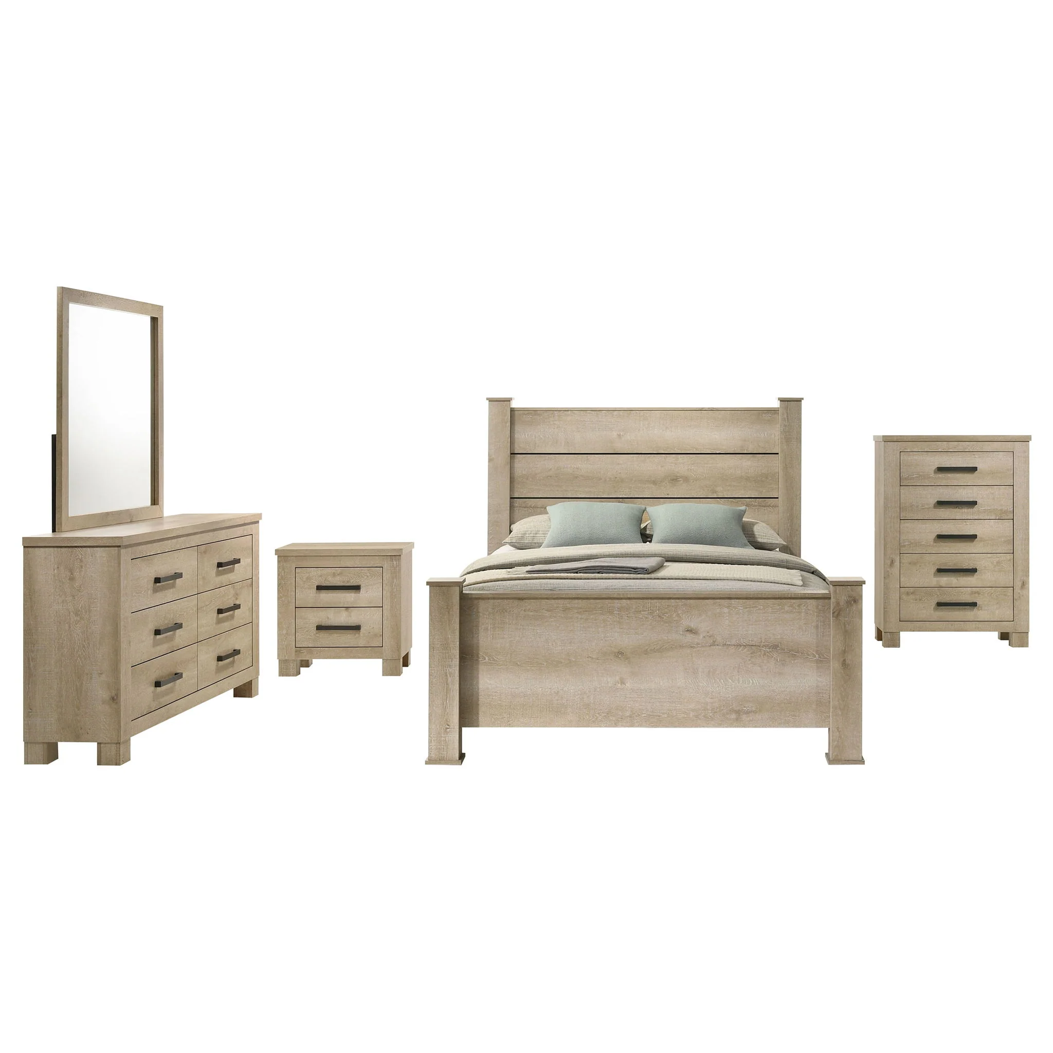 Oakglen 5-piece Eastern King Bedroom Set Weathered Oak - Image 2