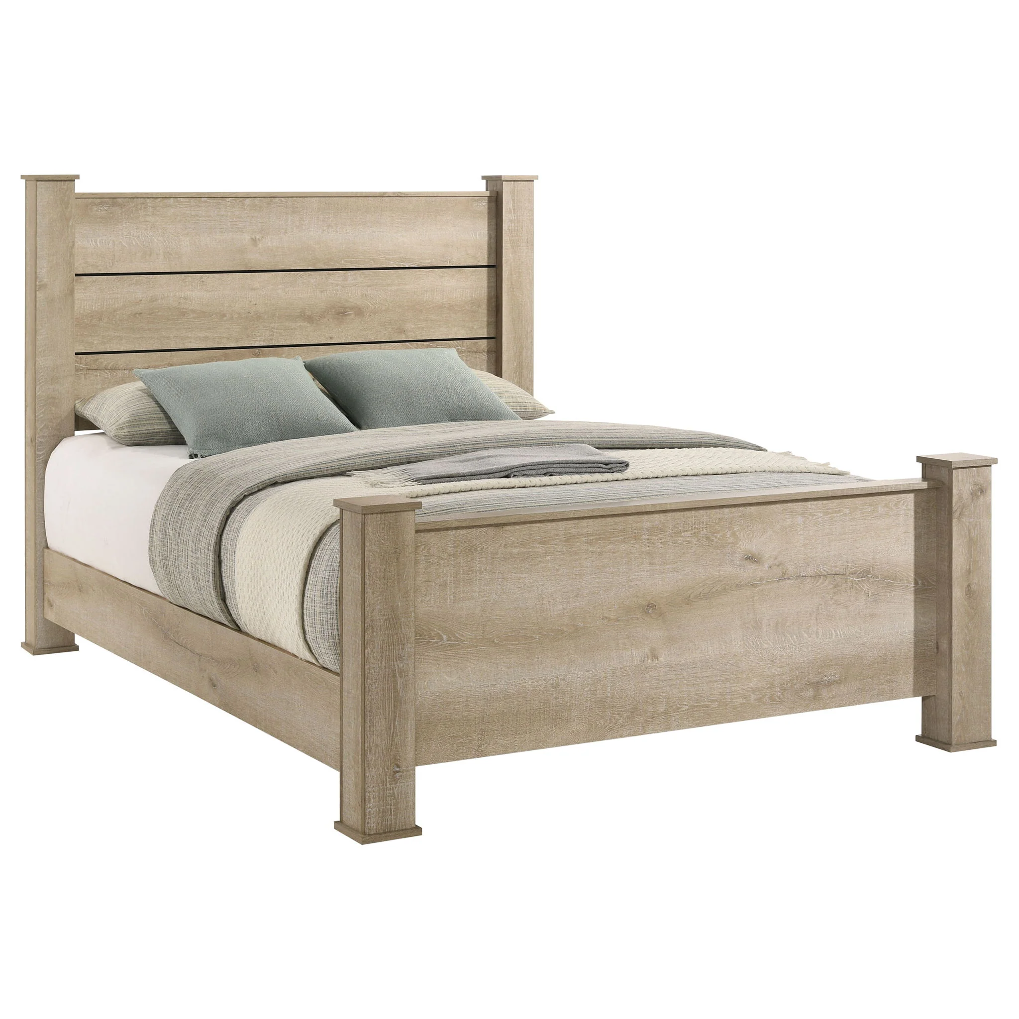 Oakglen 55-inch Queen Panel Bed Weathered Oak - Image 4