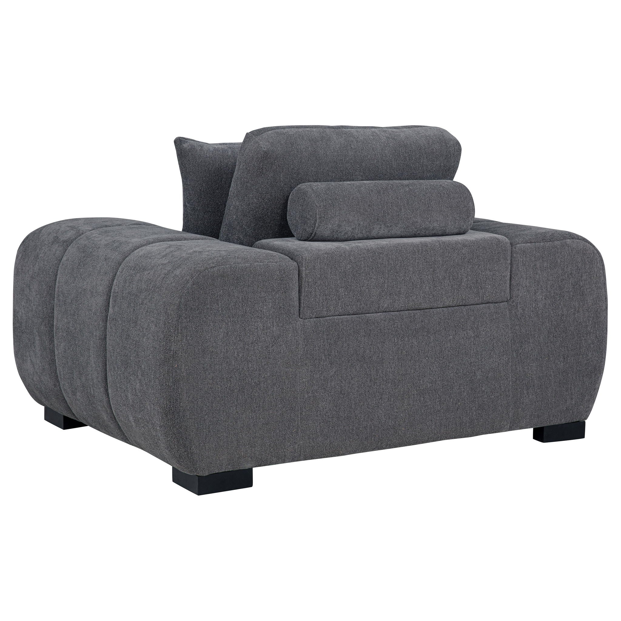 Octavia Upholstered Track Arm Accent Chair Charcoal Grey - Image 2