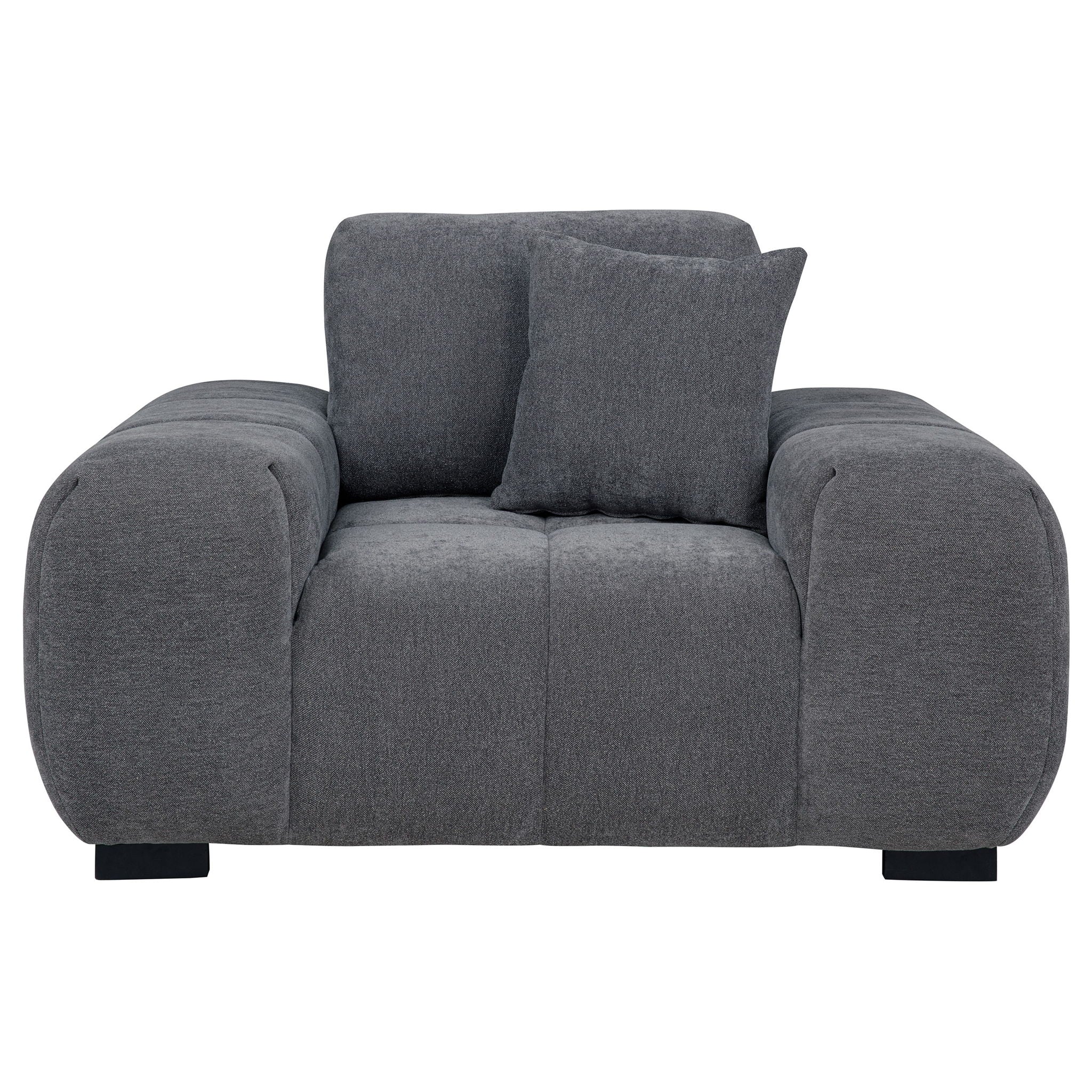 Octavia Upholstered Track Arm Accent Chair Charcoal Grey - Image 4