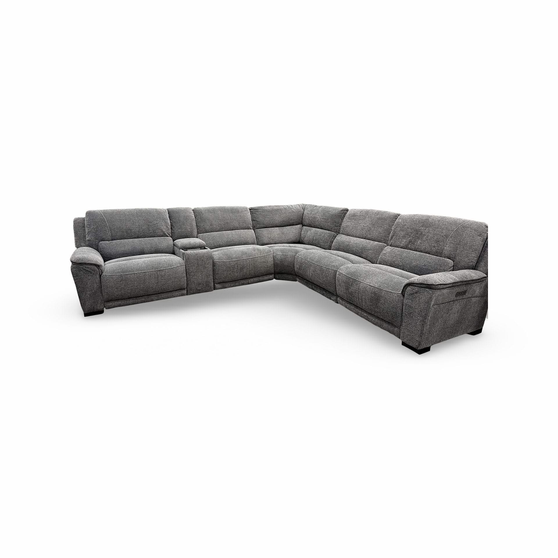 Opal Gray Zero Gravity Power Reclining 6-Piece Modular Sectional with Storage Console & Cup Holders - Image 2