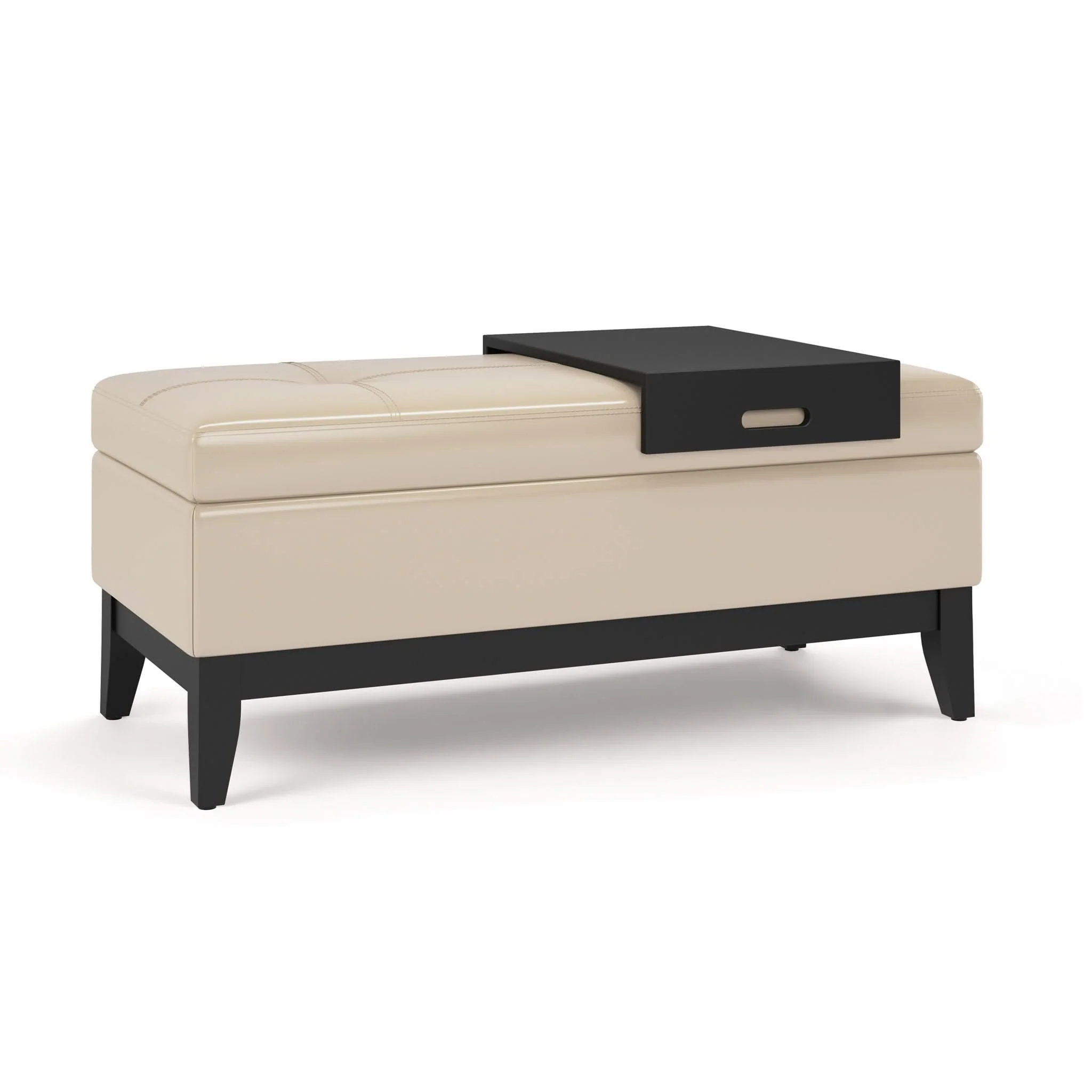 Oregon - Contemporary Storage Ottoman Bench With Tray - Image 5