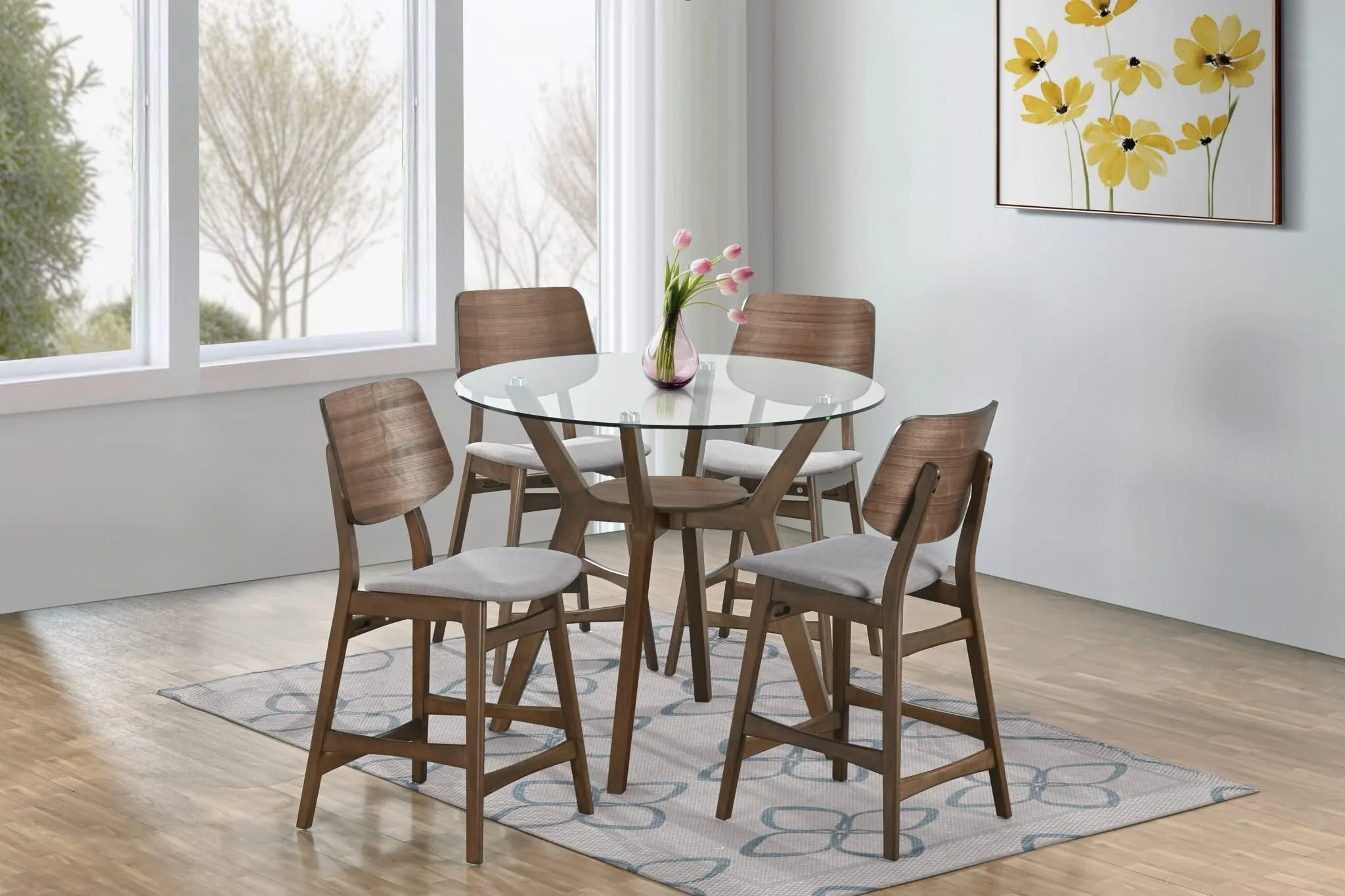 Oscar - Round Glass Counter Table Set - Image 4