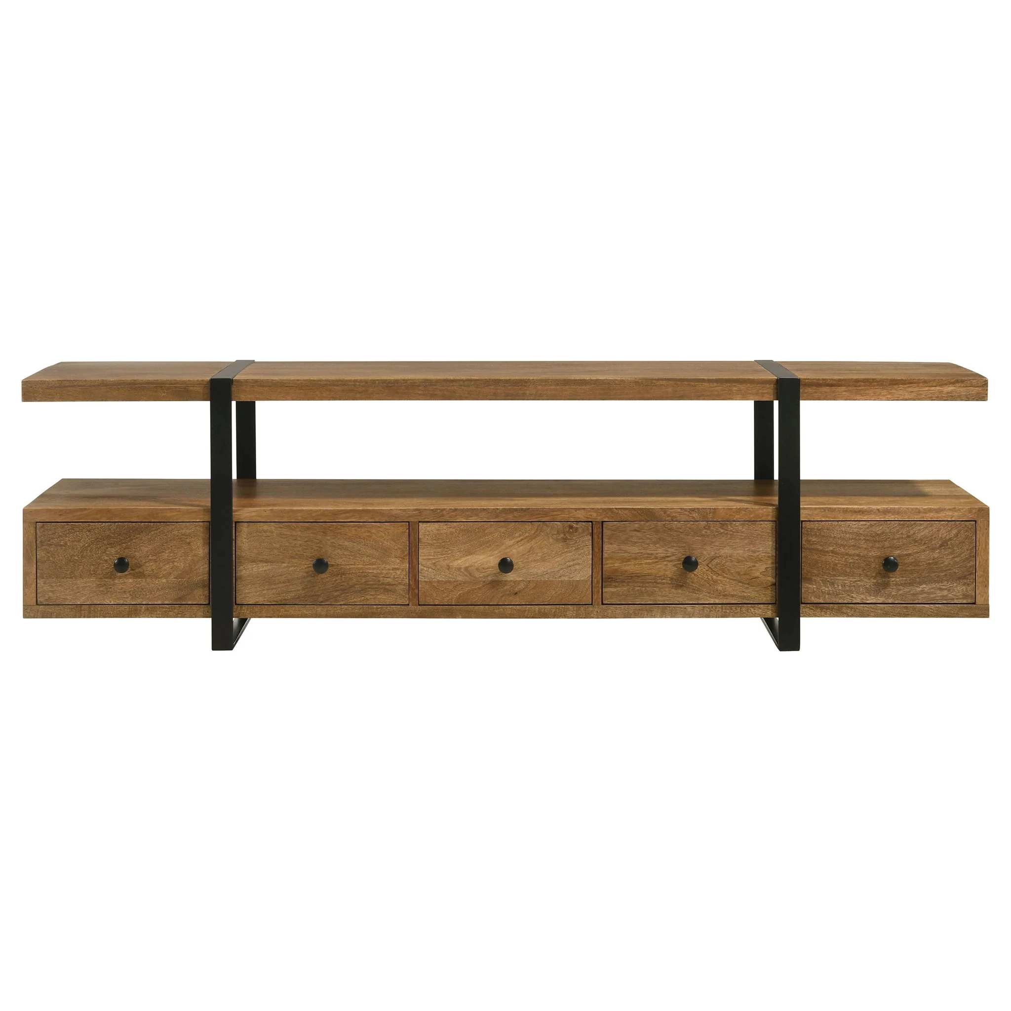 Otto 5-drawer Mango Wood 70-inch TV Stand Media Console Brown - Image 4