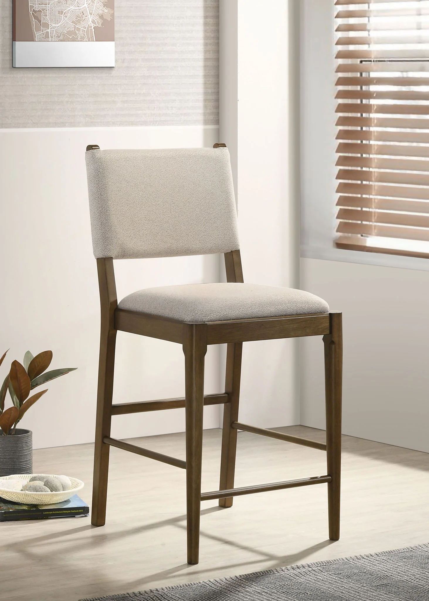 Ottowa Upholstered Counter Side Chair Brown (Set of 2) - Image 3