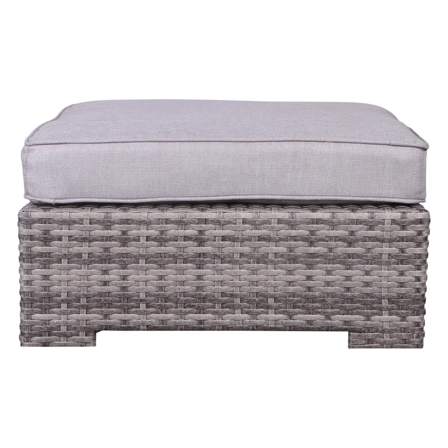 Outdoor 6 Person Wicker Seating Group With Cushions - Gray Mix - Image 3