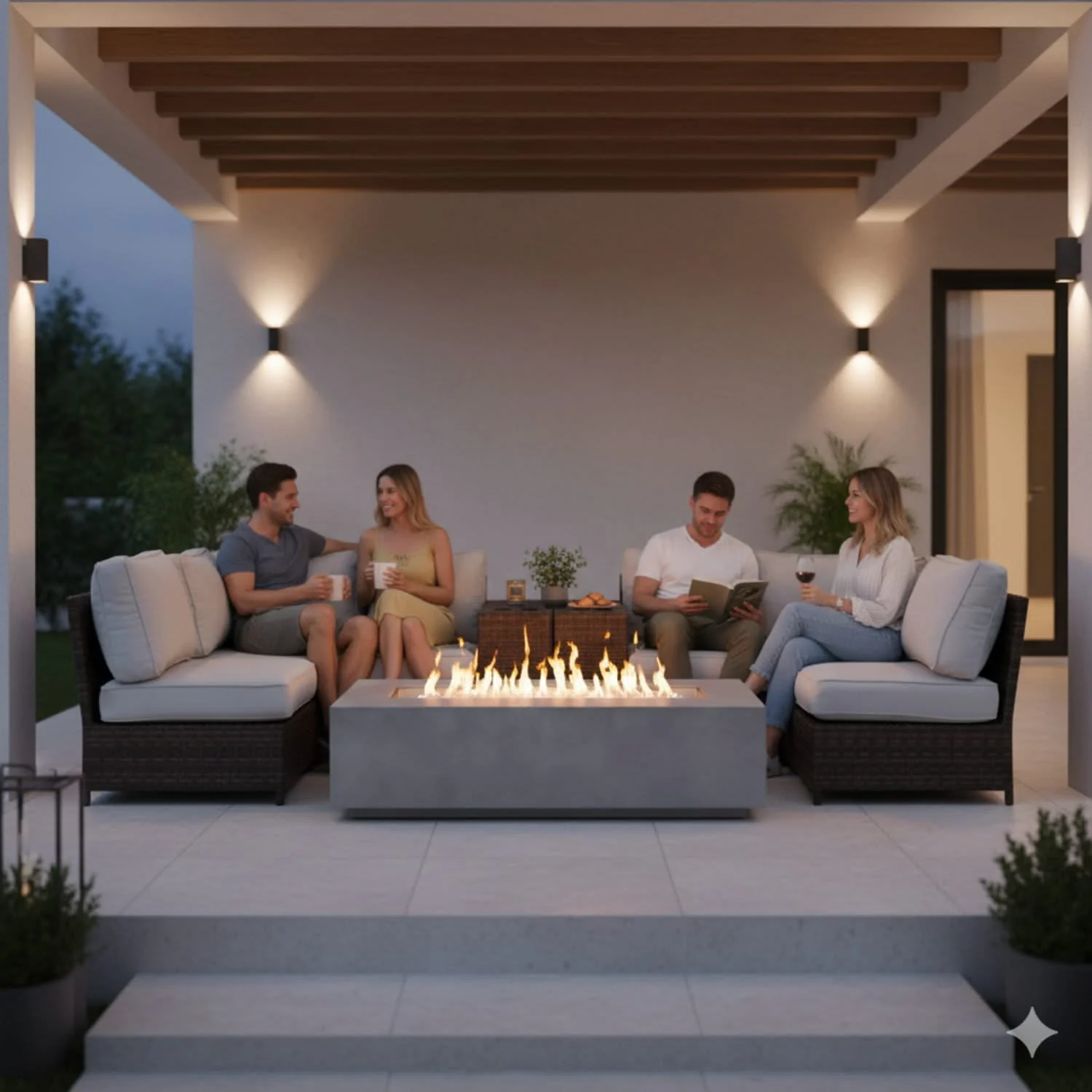 Outdoor Elegance Conversation Set With Fire Pit - Image 10