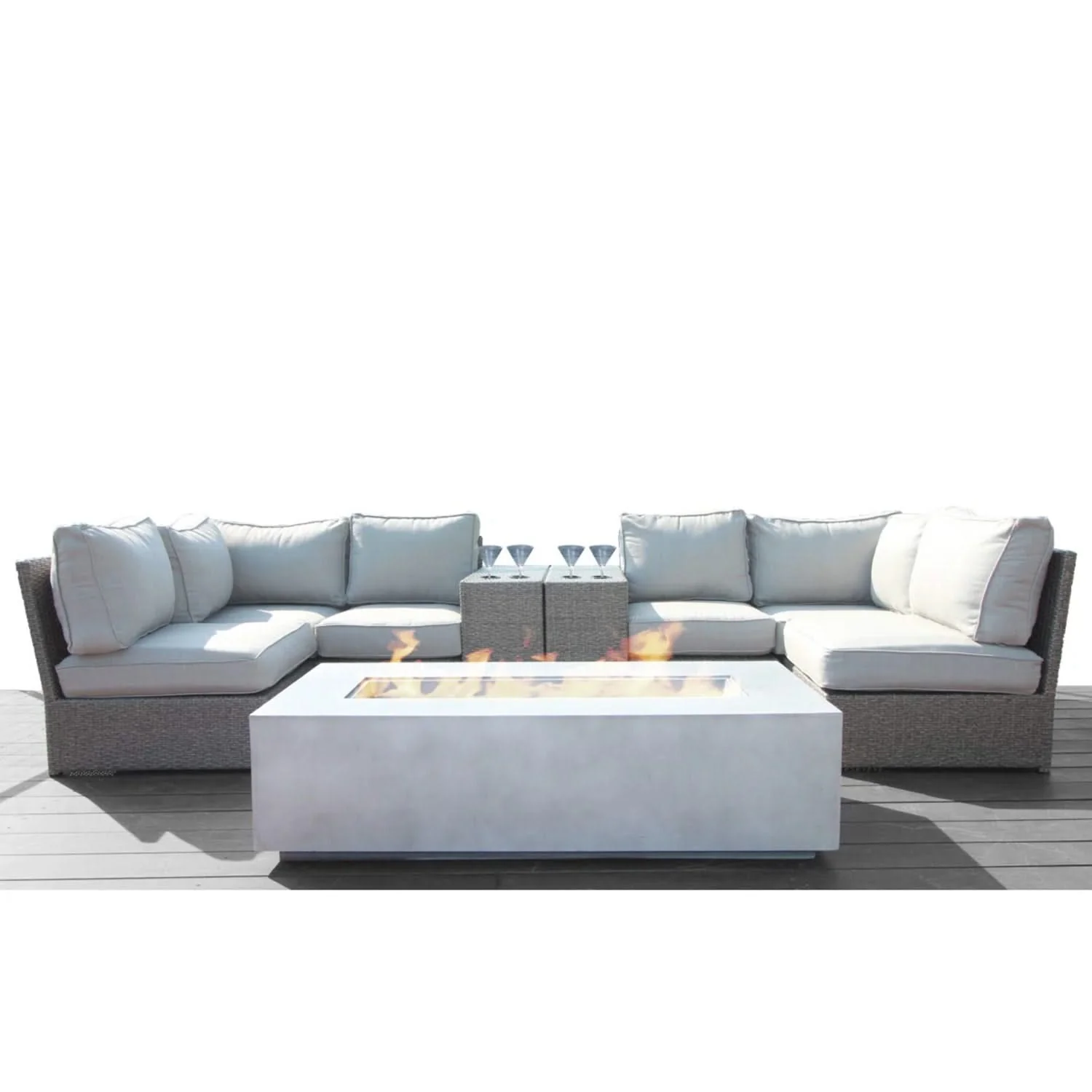 Outdoor Elegance Conversation Set With Fire Pit - Image 4