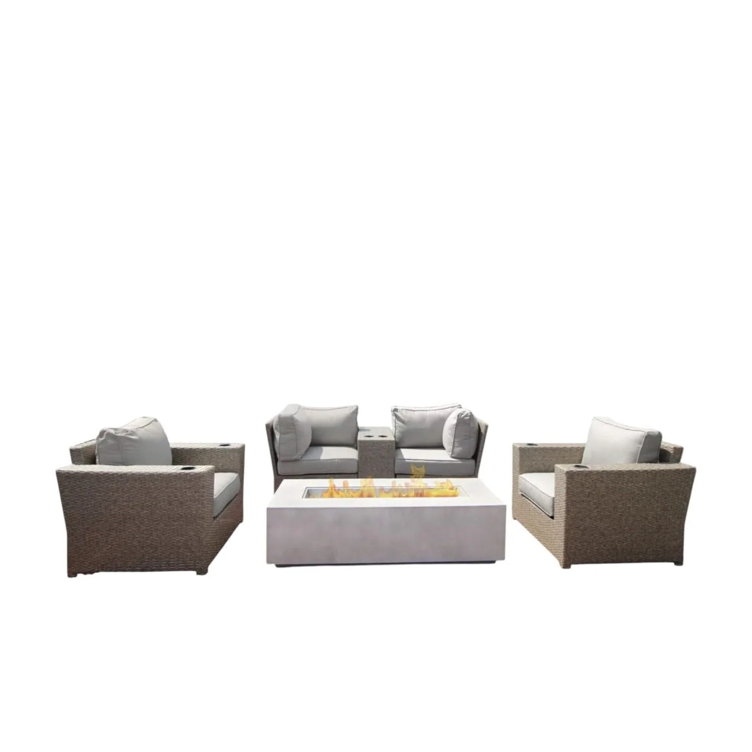 Outdoor Elegance Conversation Set With Fire Pit - Image 7