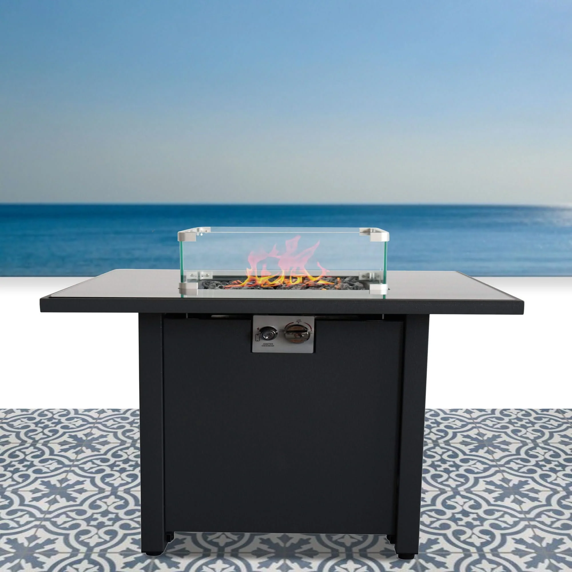 Outdoor Fire Pit For Outdoor Home Garden, Backyard Fireplace - Black - Image 2