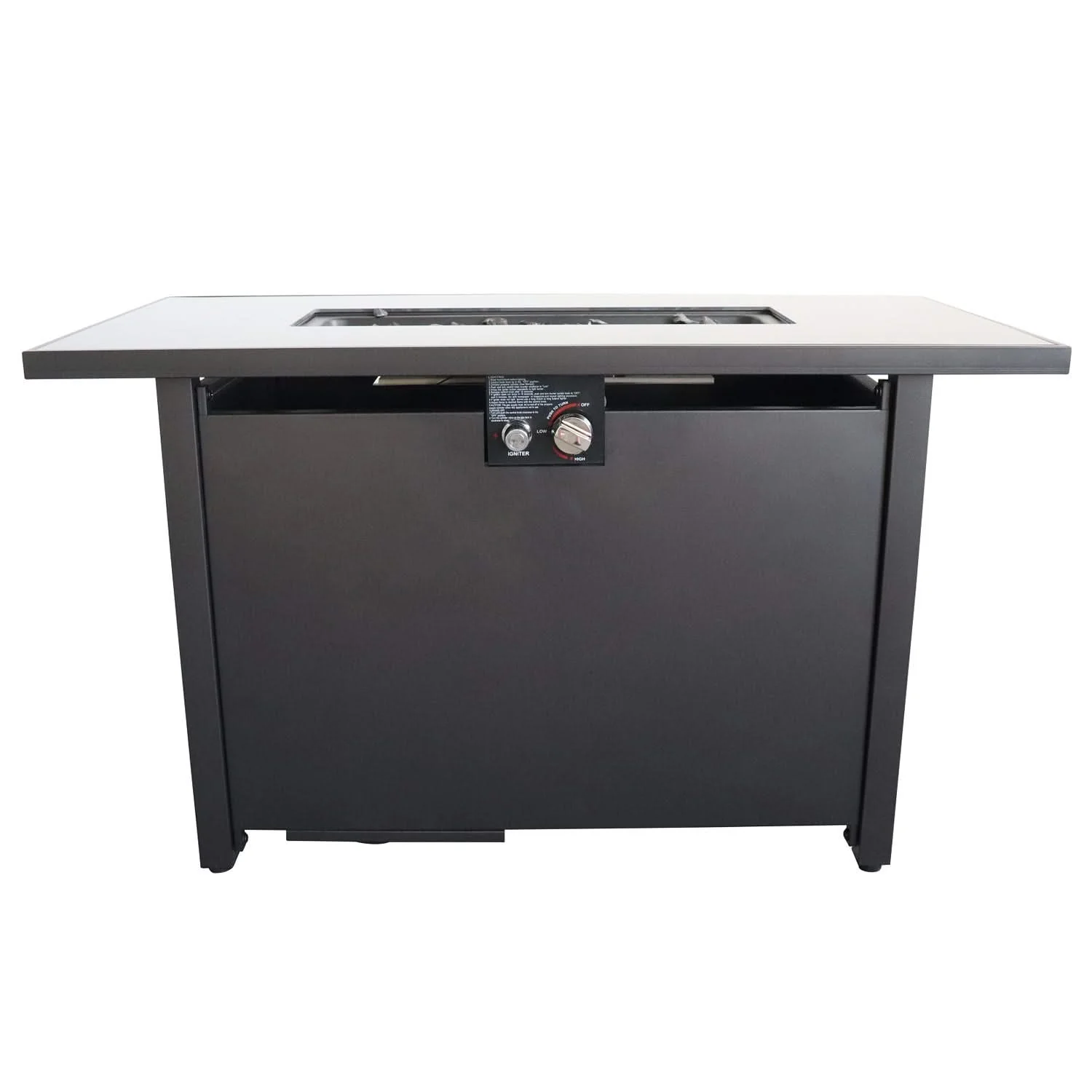 Outdoor Fire Pit Table With Lid - Black - Image 3