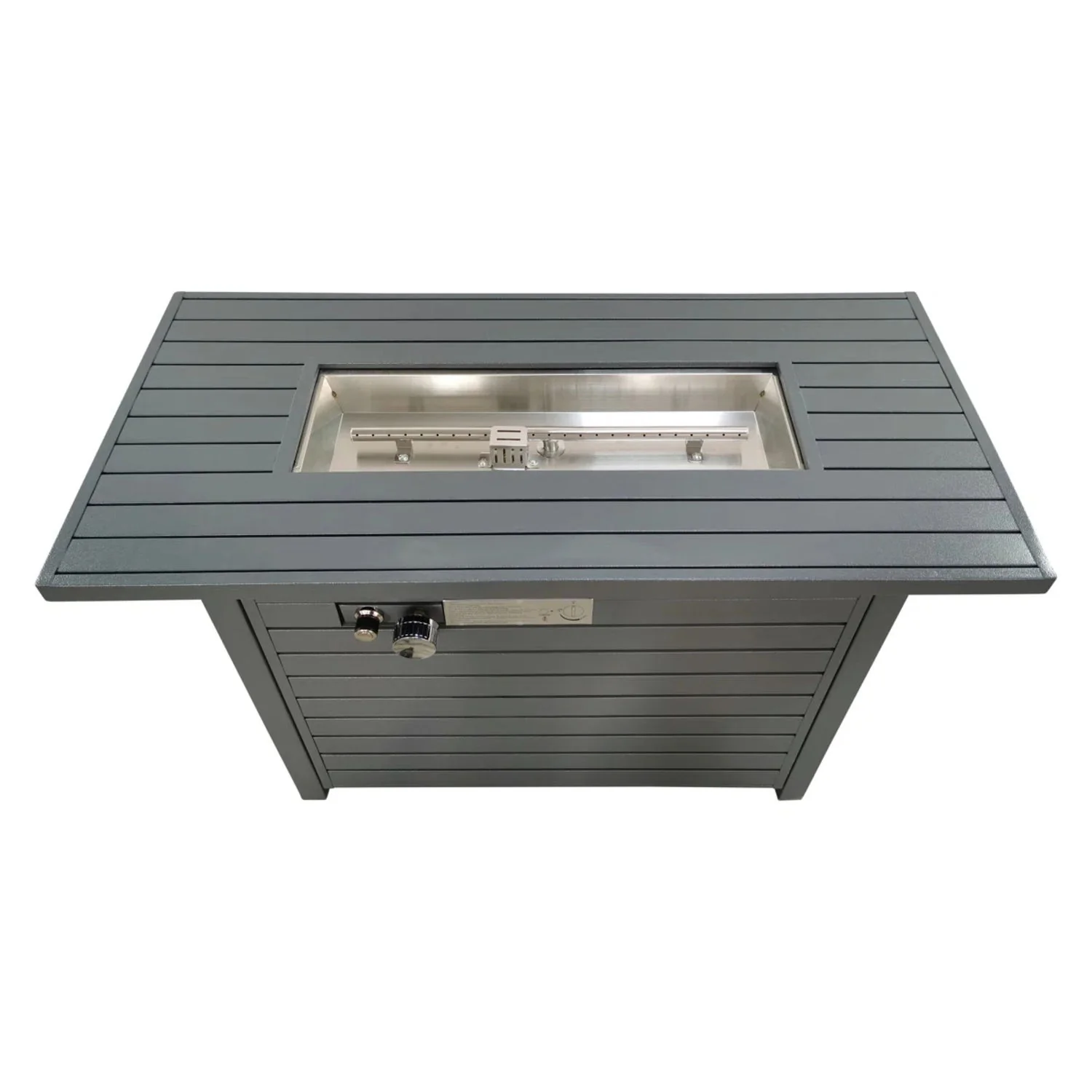 Outdoor Gas Fire Pit Table With Durable Construction And Lid - Gray - Image 4