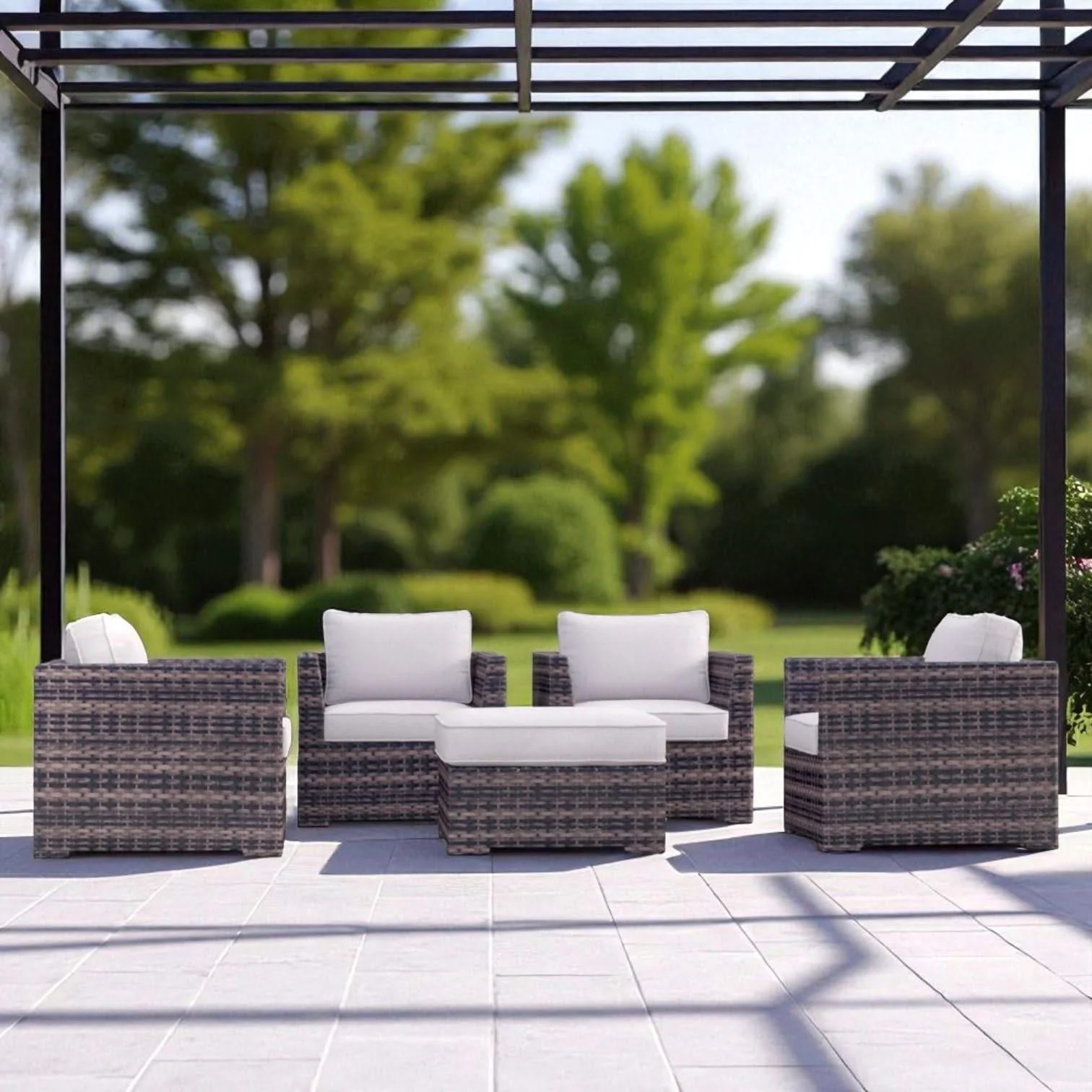 Outdoor Patio Chair Set For Patio With Foam Cushions - Image 11