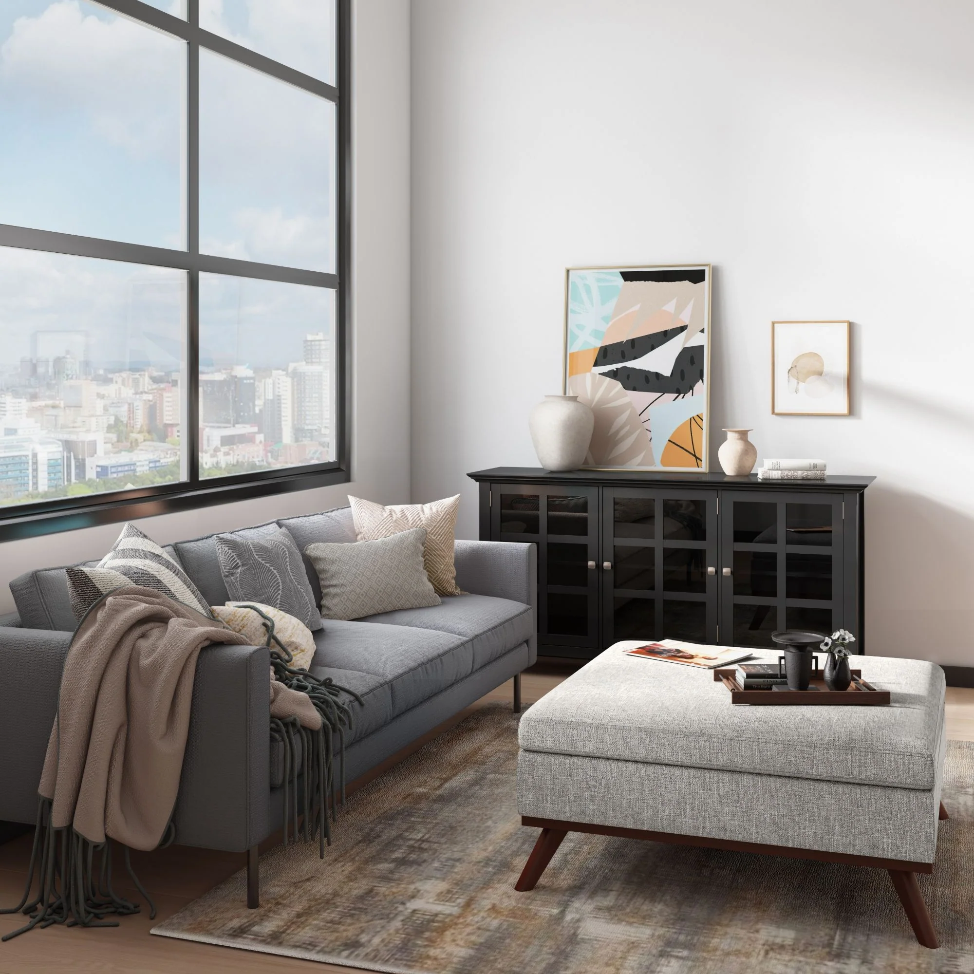 Owen - Multifunctional Square Coffee Table Storage Ottoman - Image 38