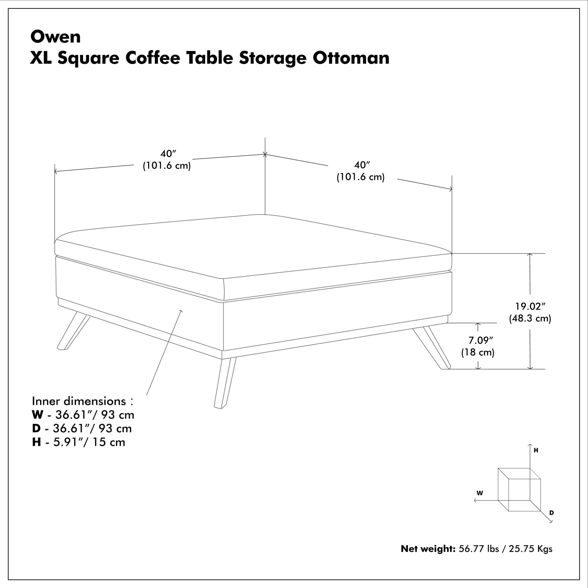 Owen - Multifunctional Square Coffee Table Storage Ottoman - Image 41