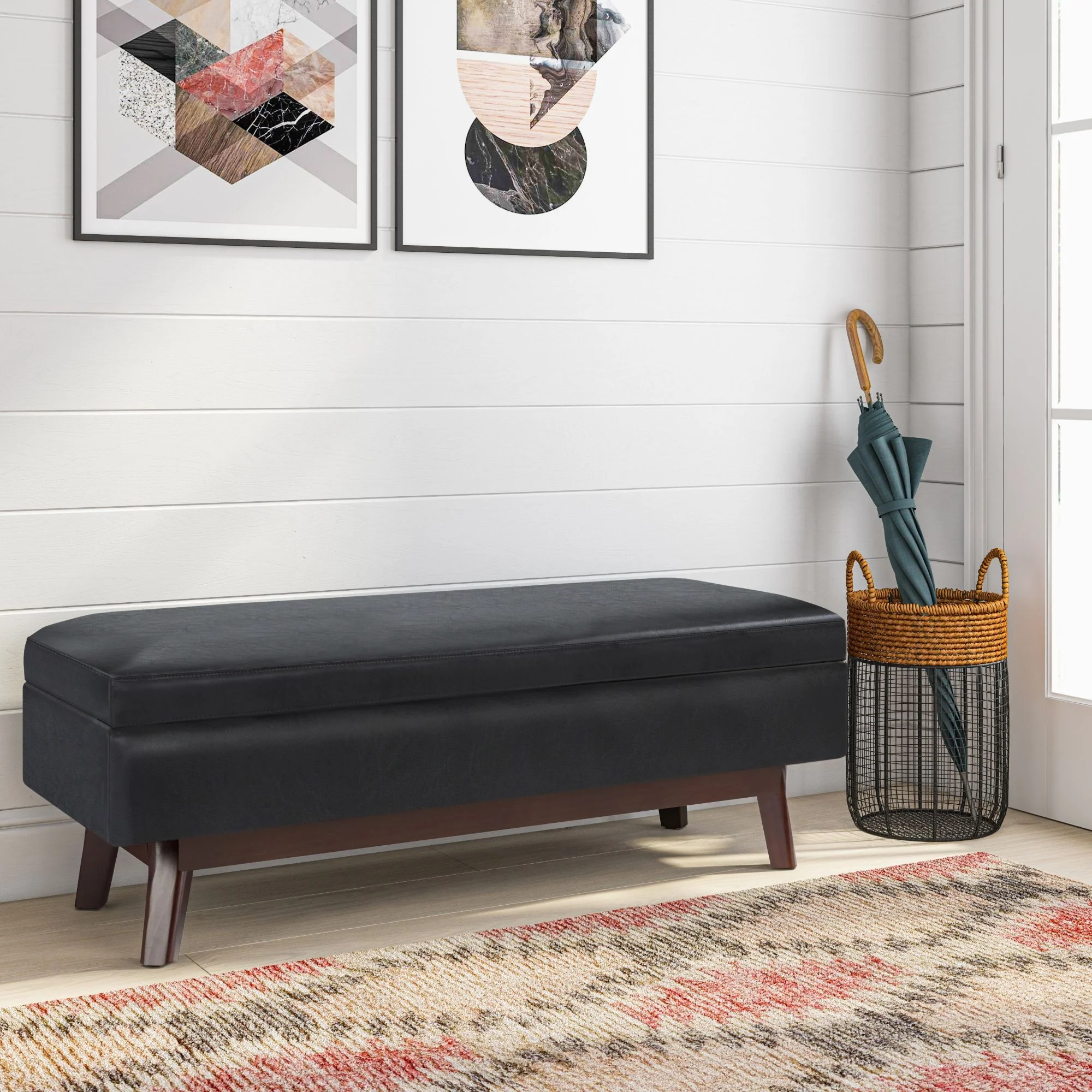 Owen - Rectangular Storage Ottoman - Midnight Black - Image 4