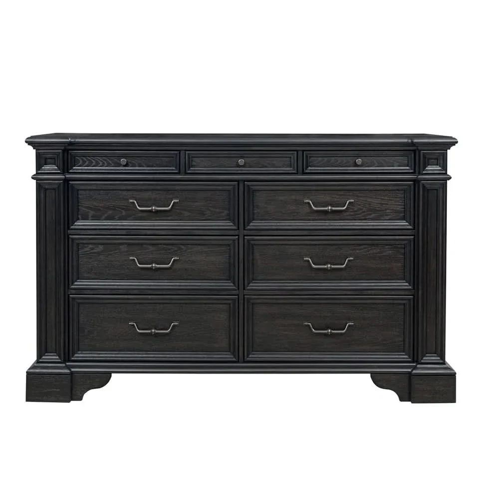 Palisade Brown Contemporary 5PC Bedroom Set with Bed (Headboard, Footboard, Rails), Dresser and Mirror - Image 8