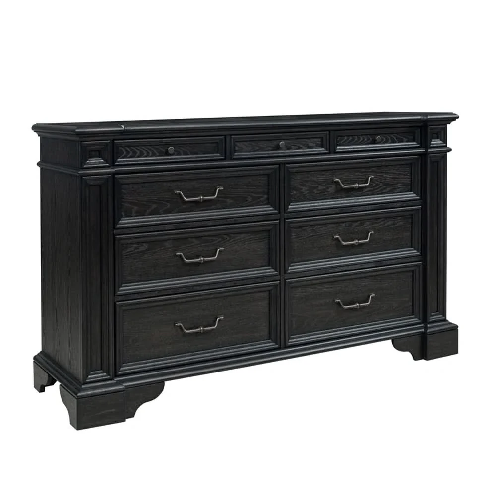 Palisade Brown Contemporary 5PC Bedroom Set with Bed (Headboard, Footboard, Rails), Dresser and Mirror - Image 9