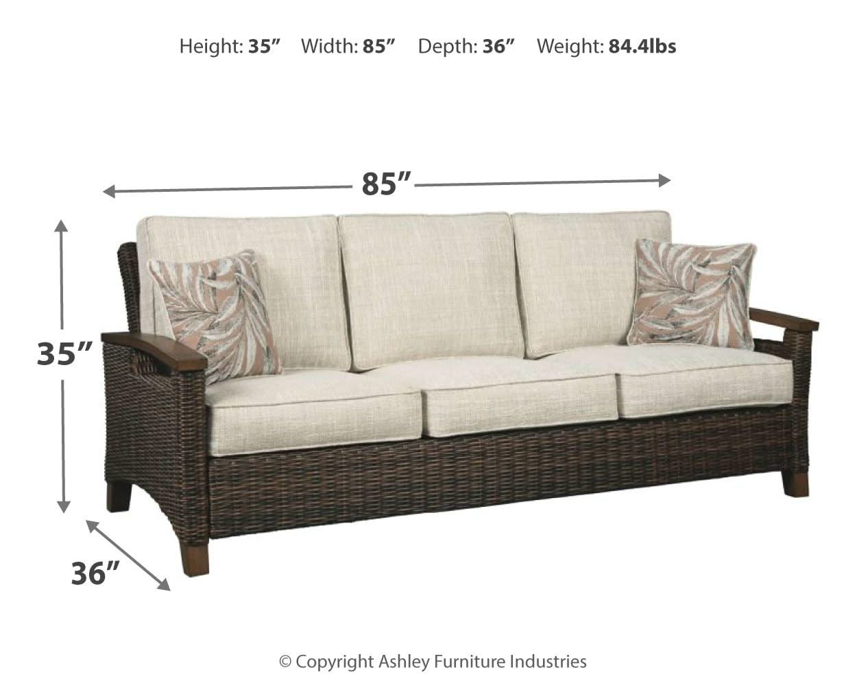 Paradise Trail - Sofa with Cushion - Medium Brown - Image 2