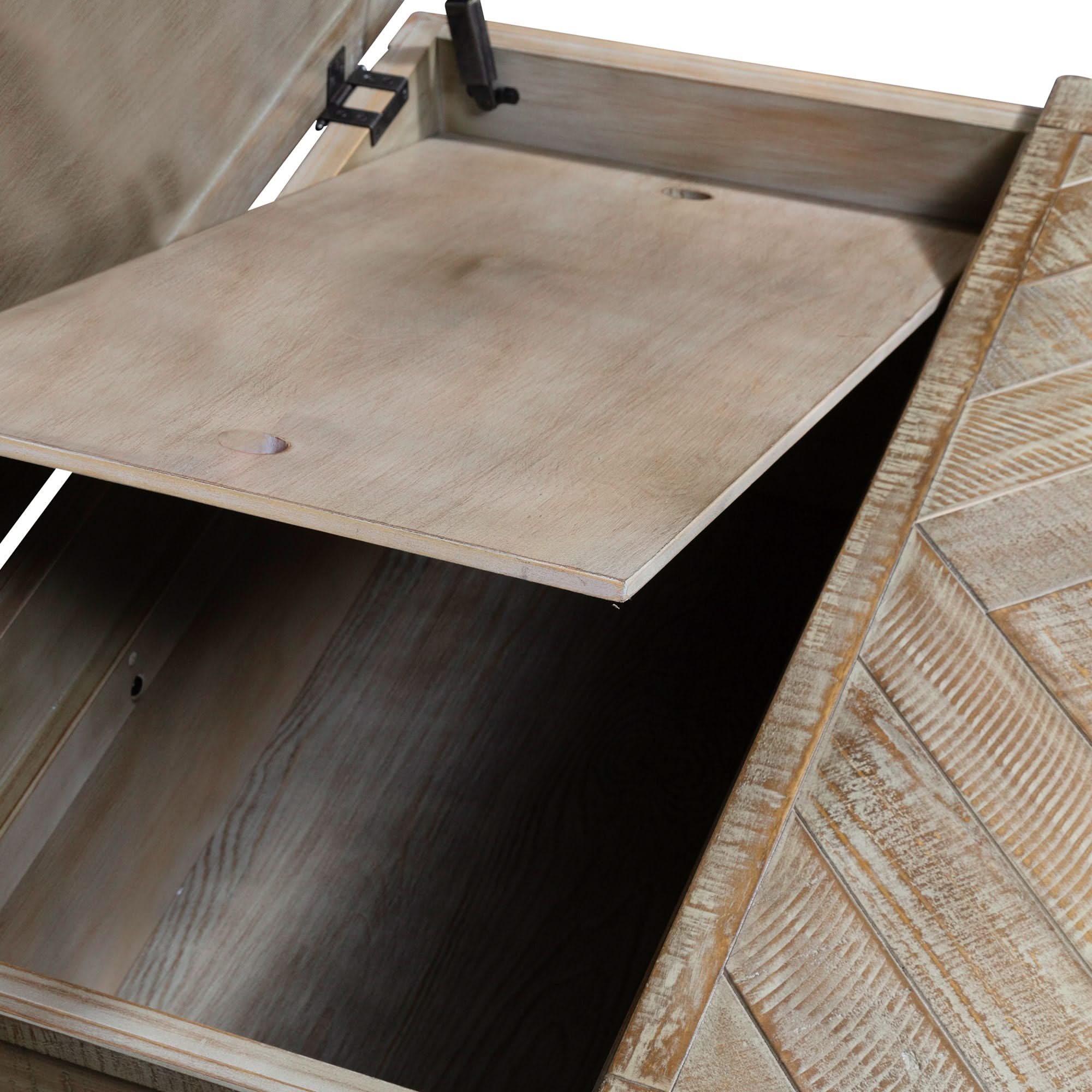 Parkland Falls - Square Lift Top Cocktail Table - Weathered Taupe - Image 4