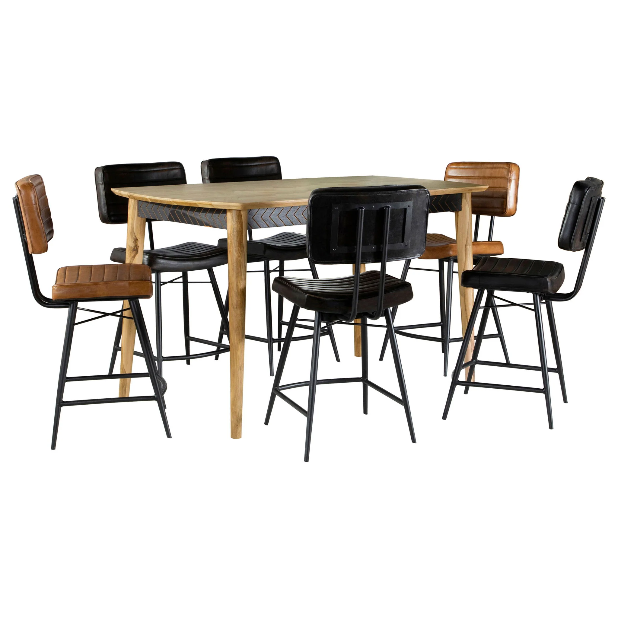 Partridge 7-piece Counter Dining Set Espresso and Camel - Image 3