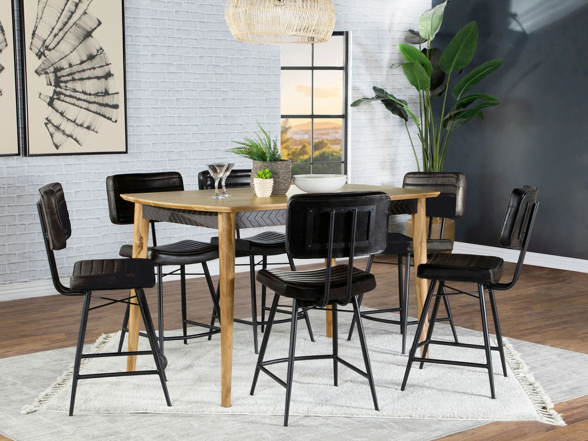 Partridge 7-piece Counter Dining Set Sheesham and Espresso