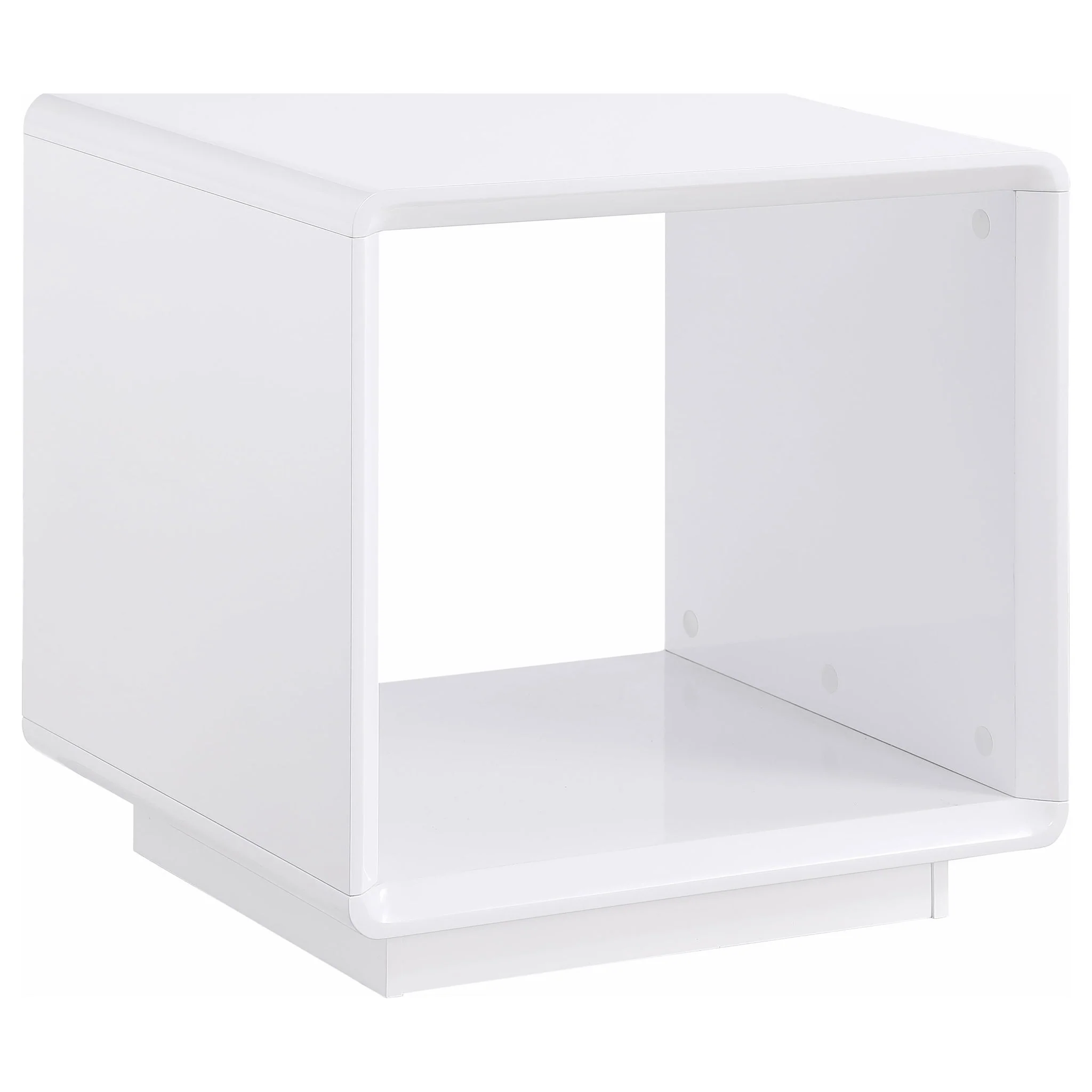 Paseo Square End Side Table White High Gloss