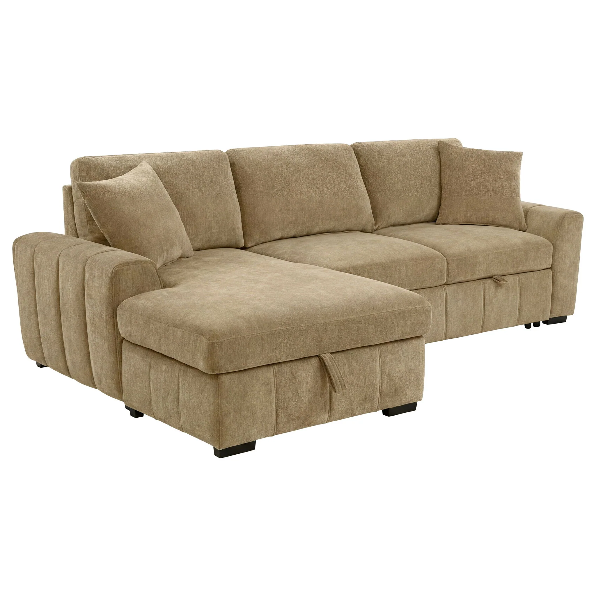 Pastrana Upholstered Sleeper Sectional Sofa LAF Chaise Camel - Image 4