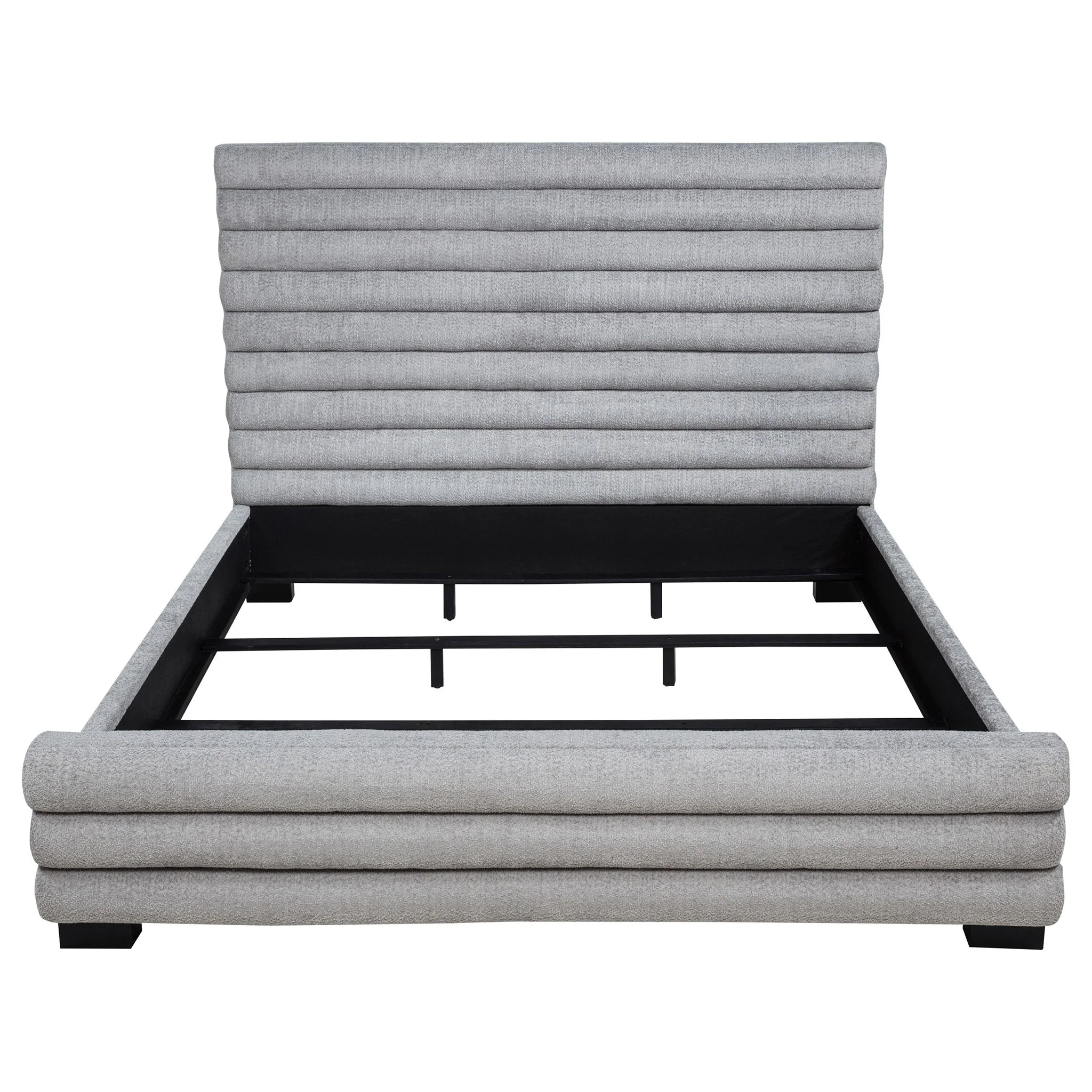 Patricia 58-inch Boucle Upholstered California King Bed Grey - Image 4