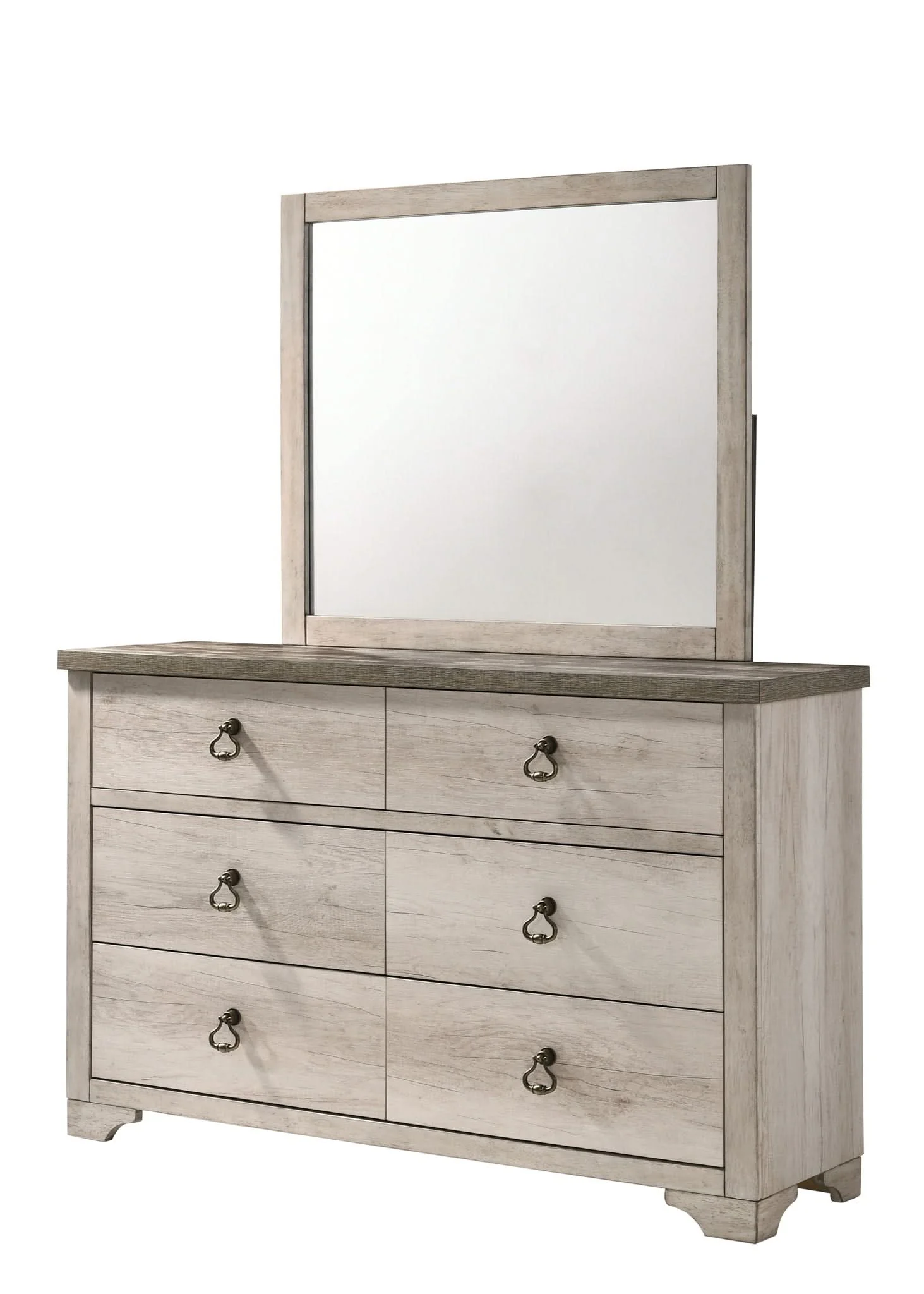 Patterson - Dresser & Mirror - Weathered White