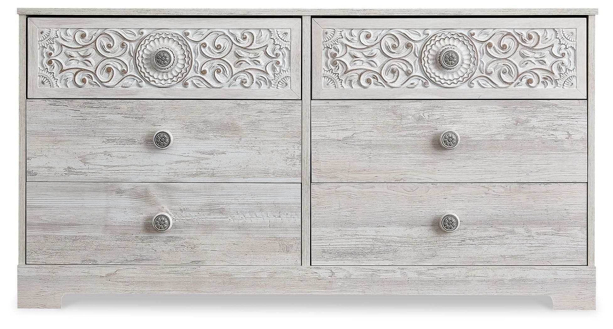 Paxberry - Six Drawer Dresser - Weatherworn - Whitewash - Image 2