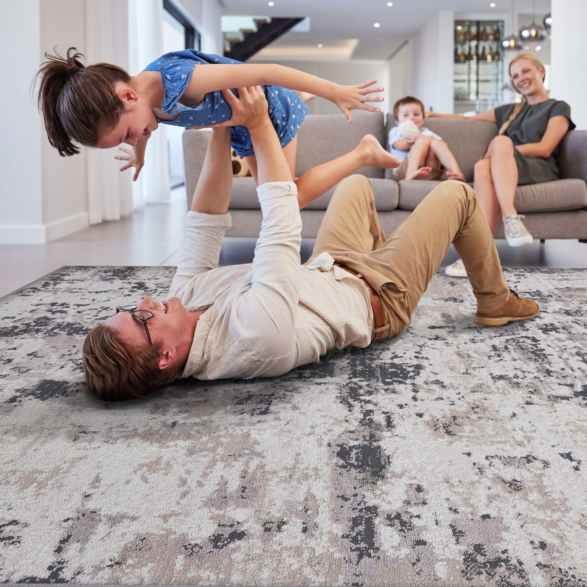 Payas - 6' X 9' Abstract Area Rug - Cream / Brown - Image 2