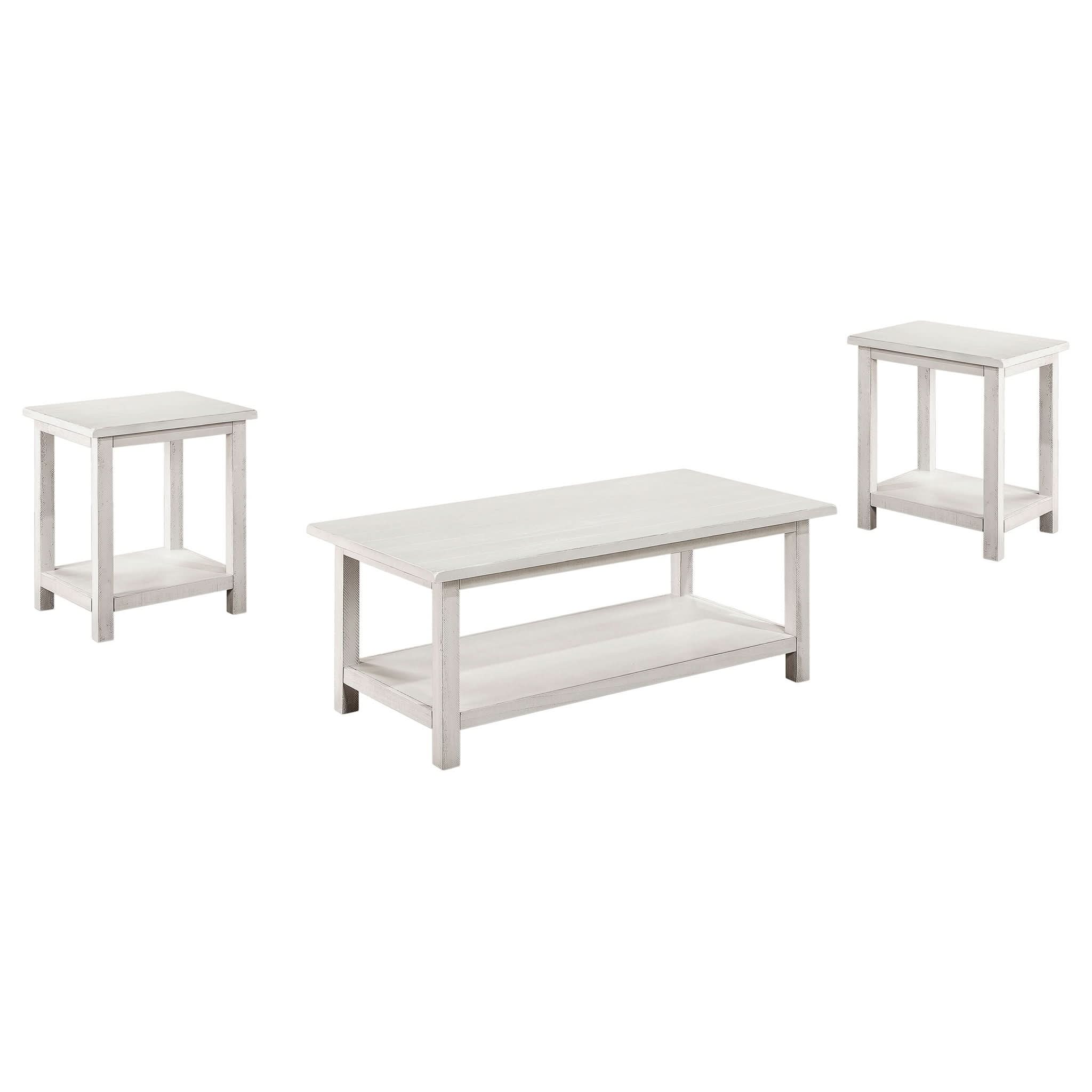 Payne 3-piece Coffee and End Table Set Distressed White - Image 4