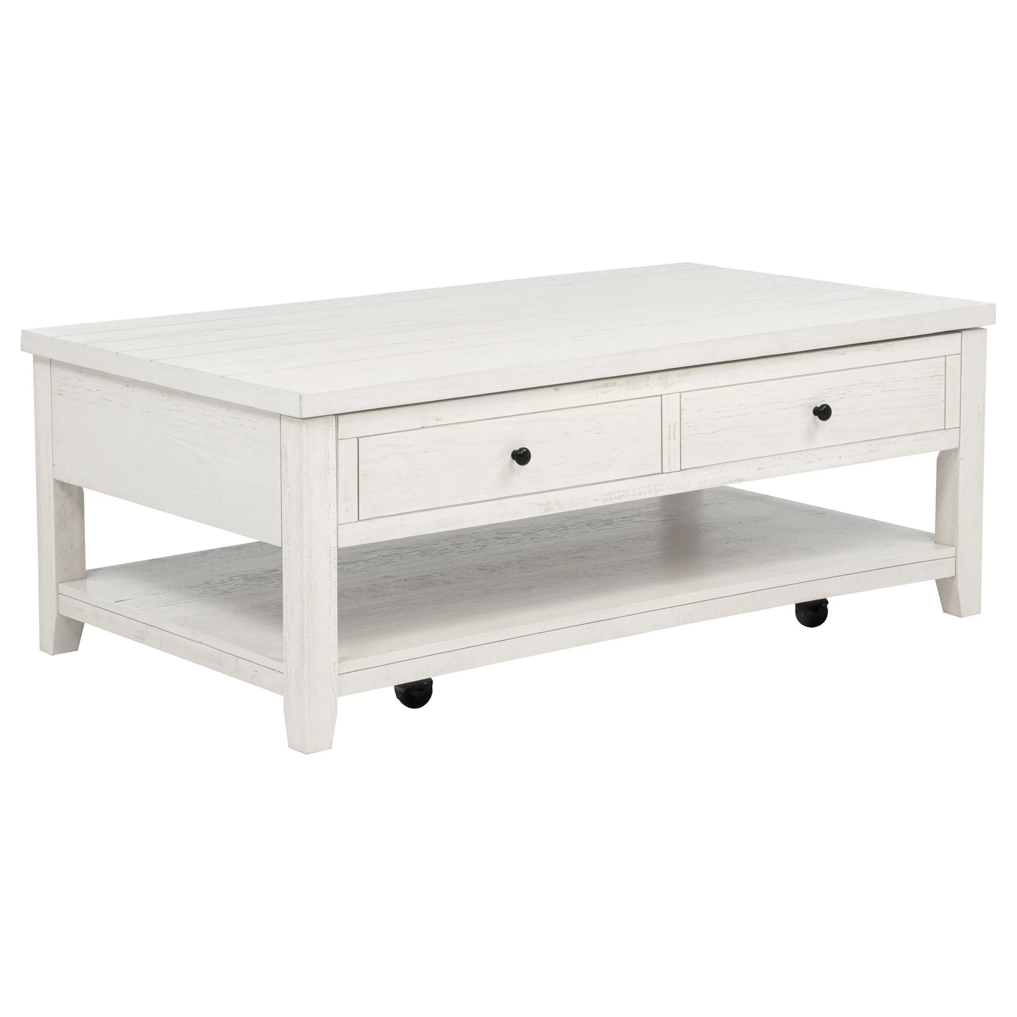 Payne 48-inch Mobile Lift Top Coffee Table Distressed White - Image 4