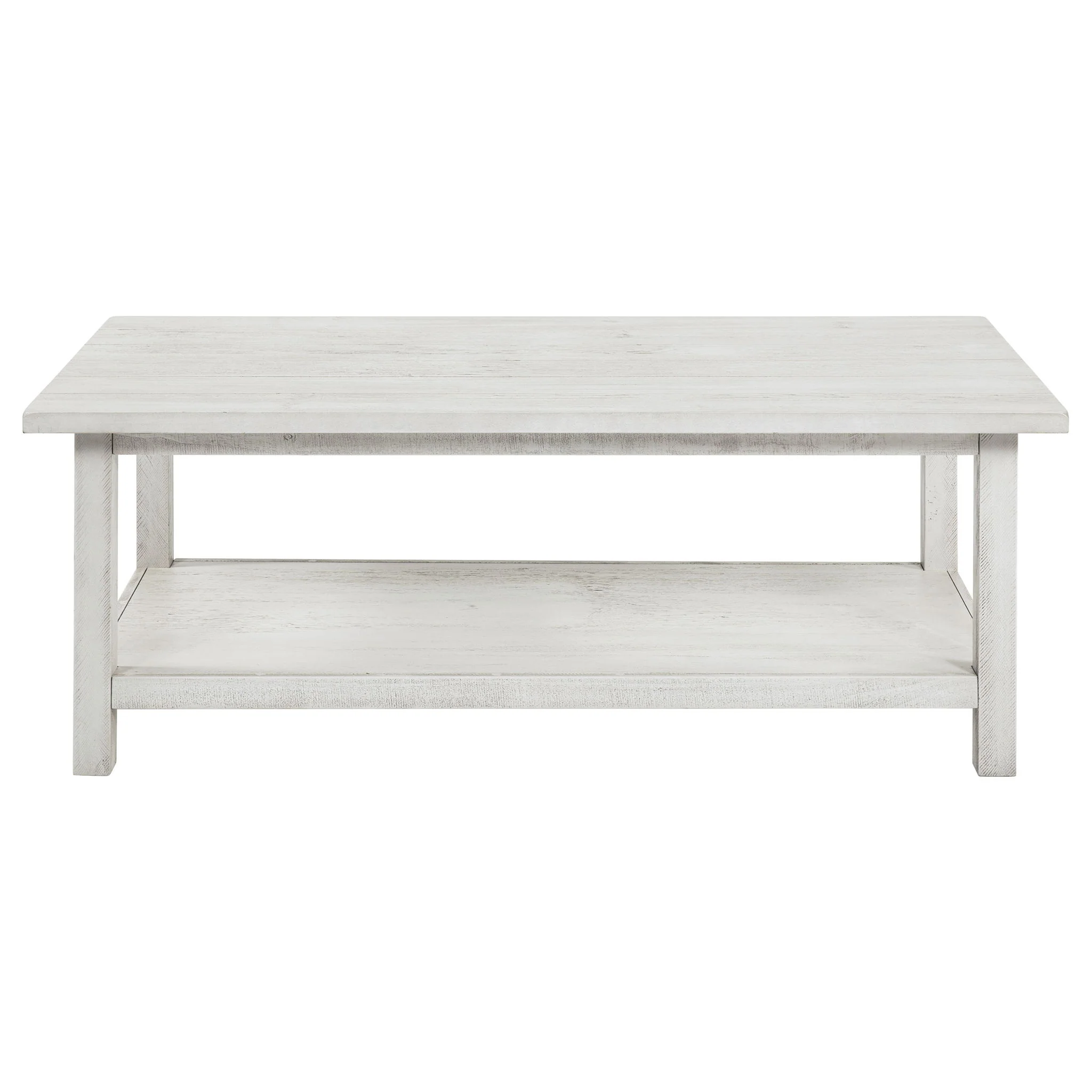 Payne Wood Coffee Table with Shelf Distressed White - Image 3