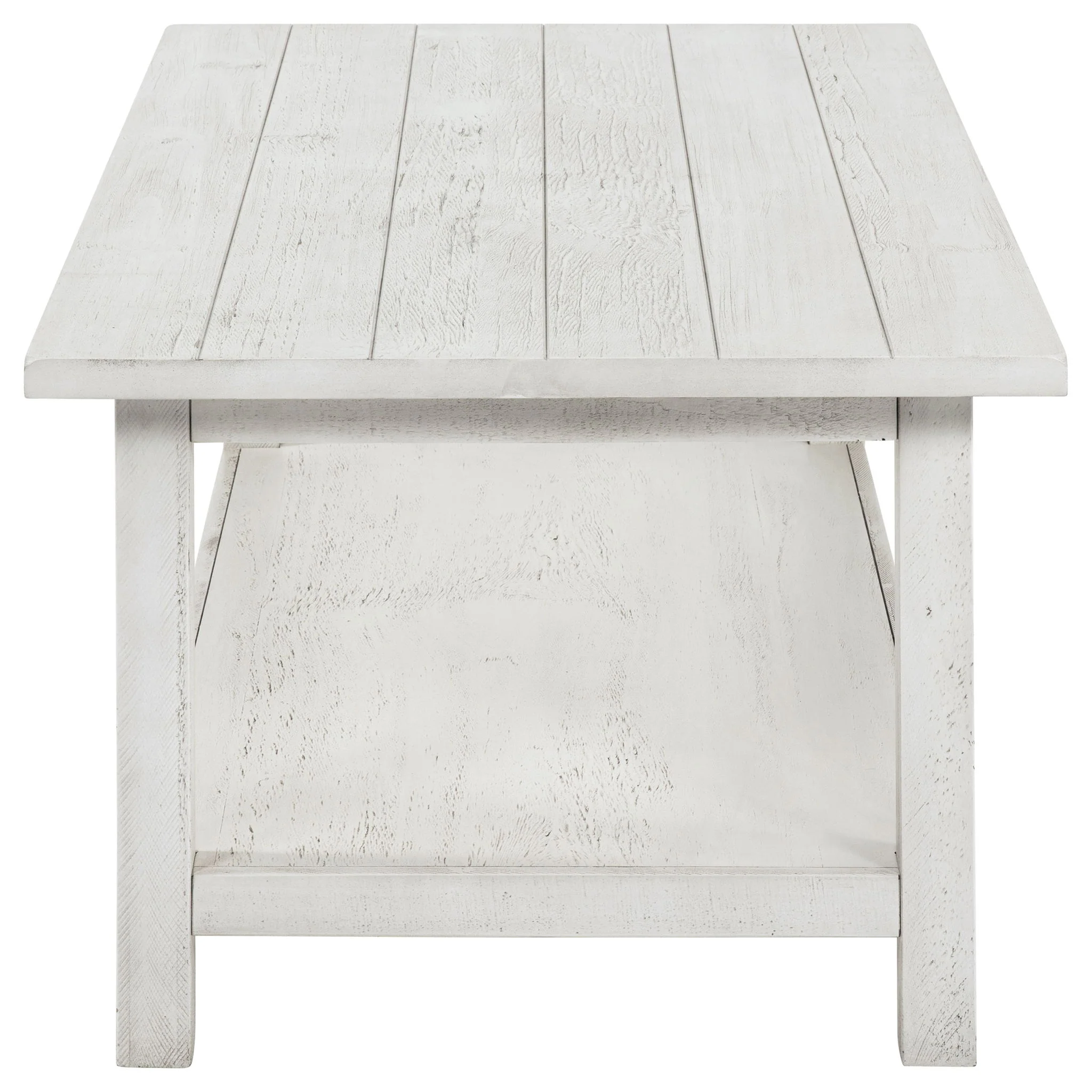 Payne Wood Coffee Table with Shelf Distressed White - Image 4