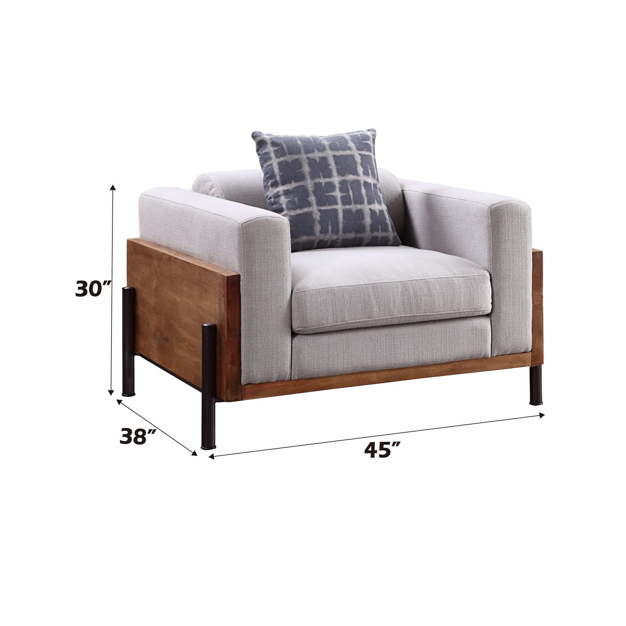 Pelton - Chair With 1 Toss Pillows - Walnut - Image 4