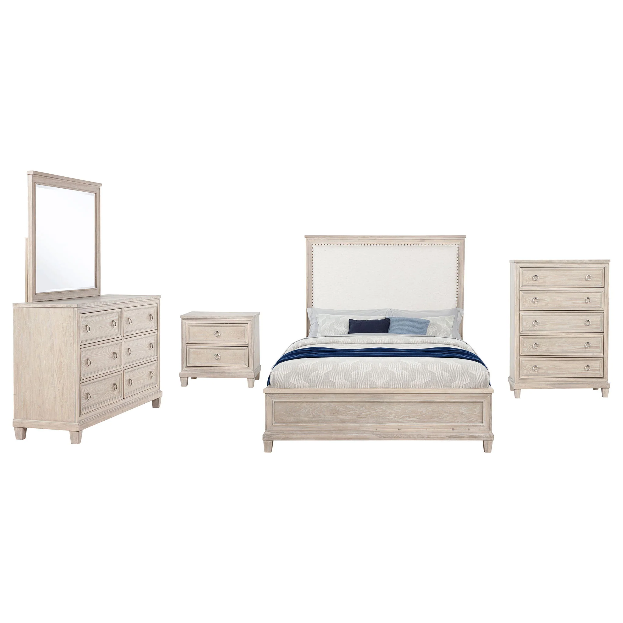 Pembroke 5-piece Eastern King Bedroom Set Washed Oak - Image 3