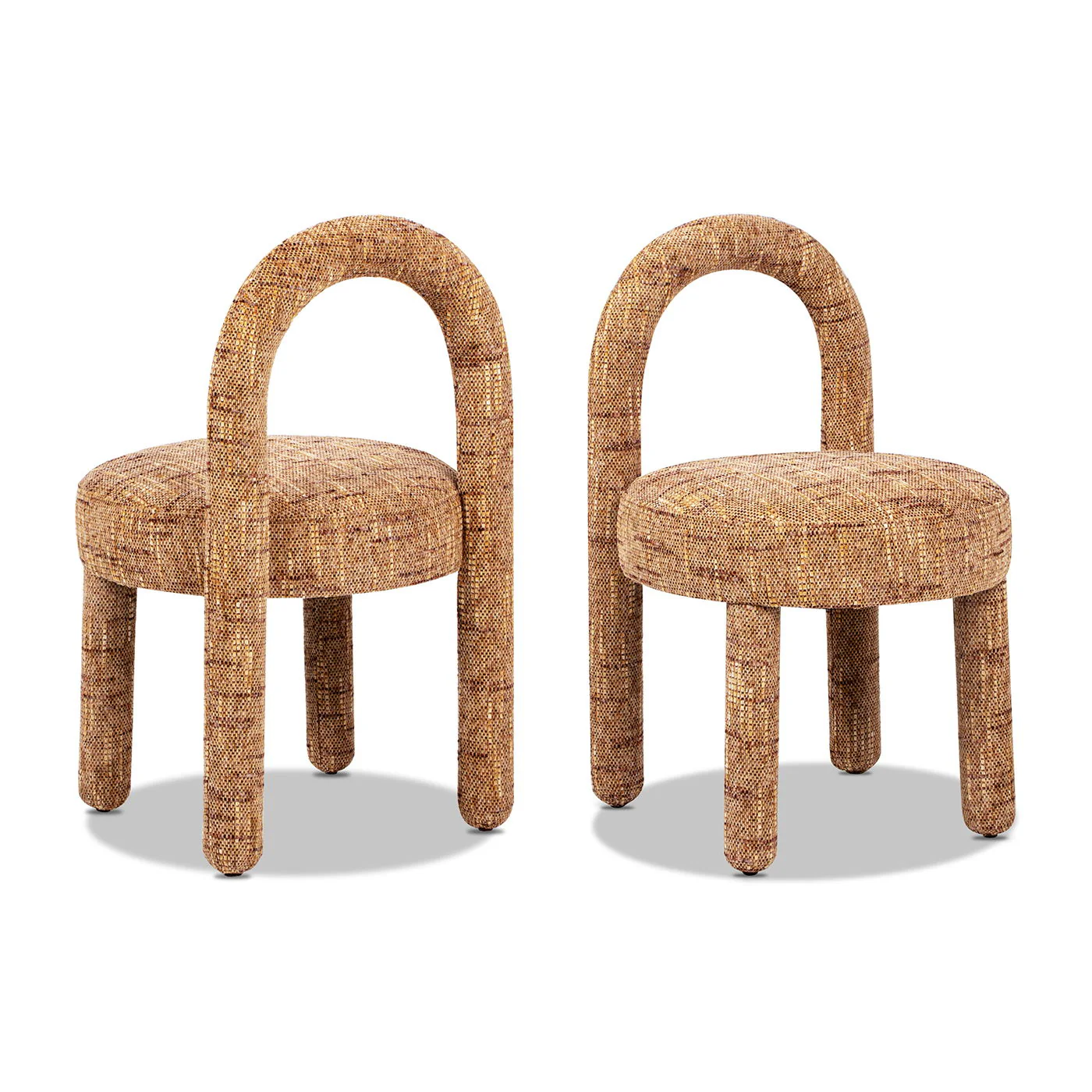 Penny - Round Arched Upholstered Dining Side Chair (Set of 2) - Golden Rust Orange - Image 3