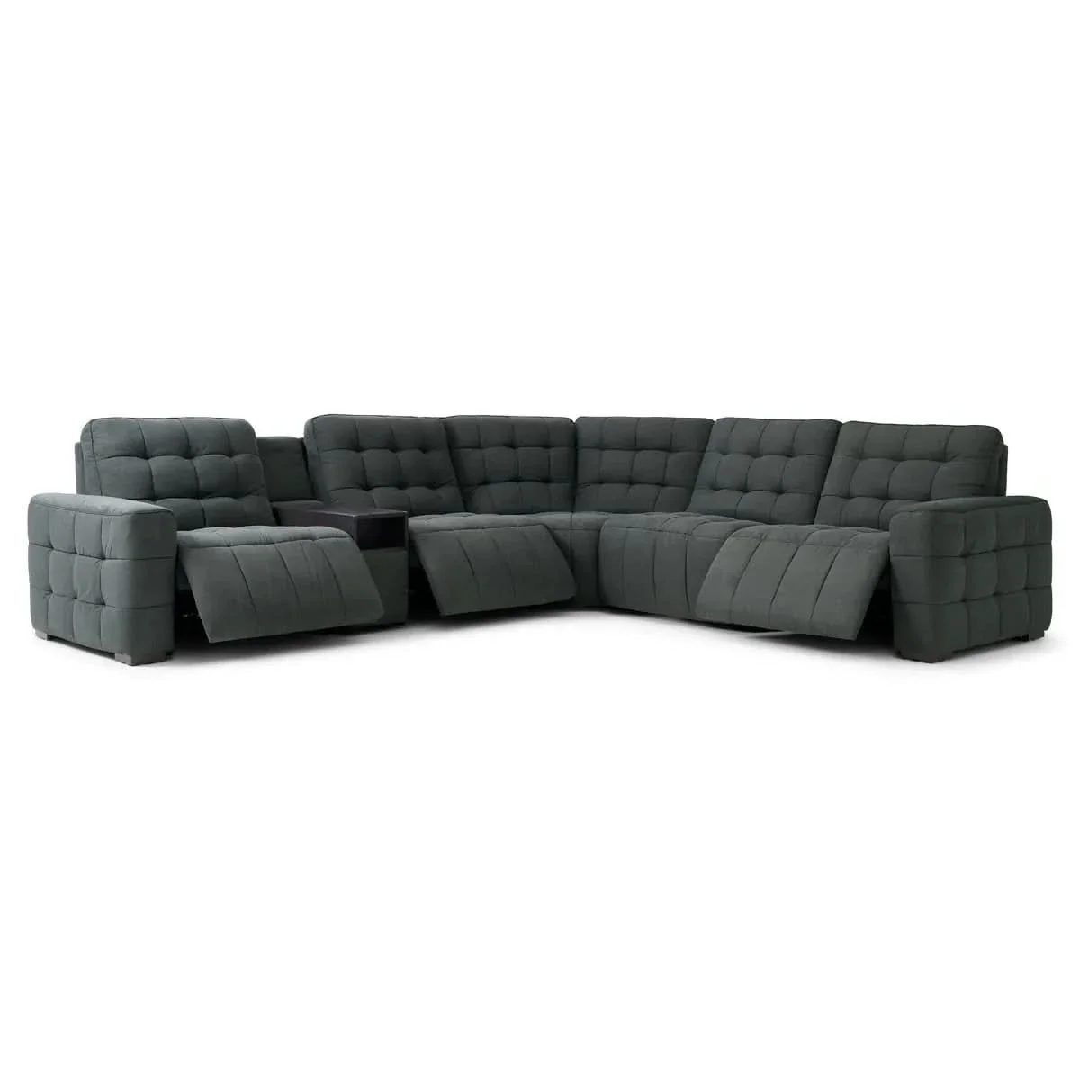 Peyton Pepper Charcoal 6-Piece Power Reclining Sectional with Storage Console & USB Charging - Image 2
