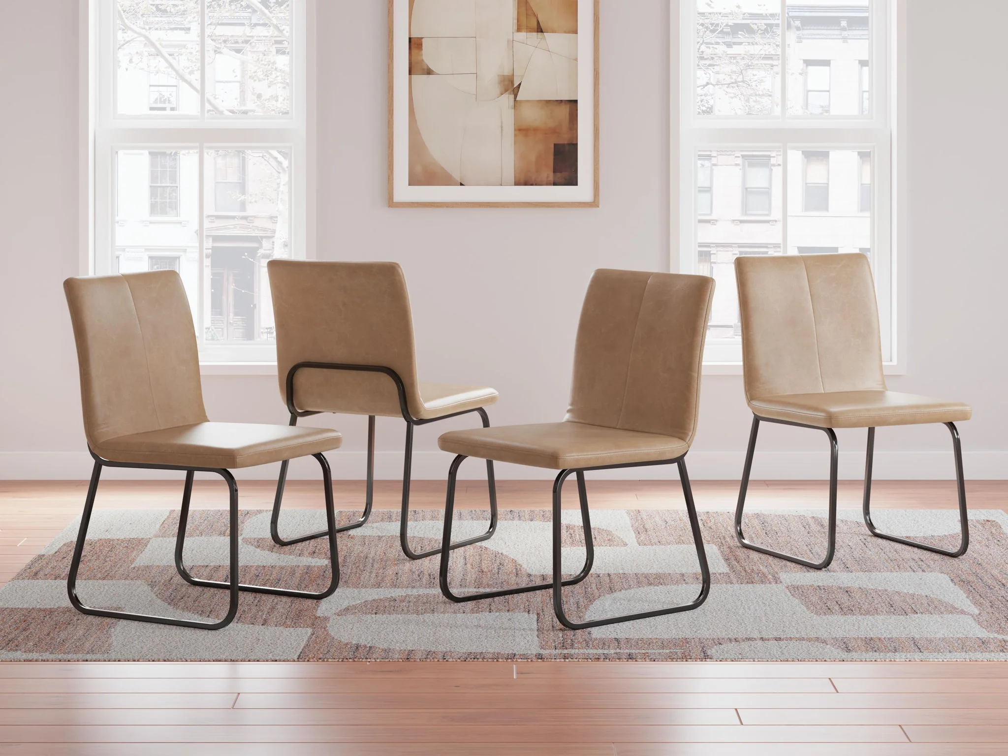 Pharwynn - Dining Upholstered Side Chair (Set of 4) - Toast - Image 3