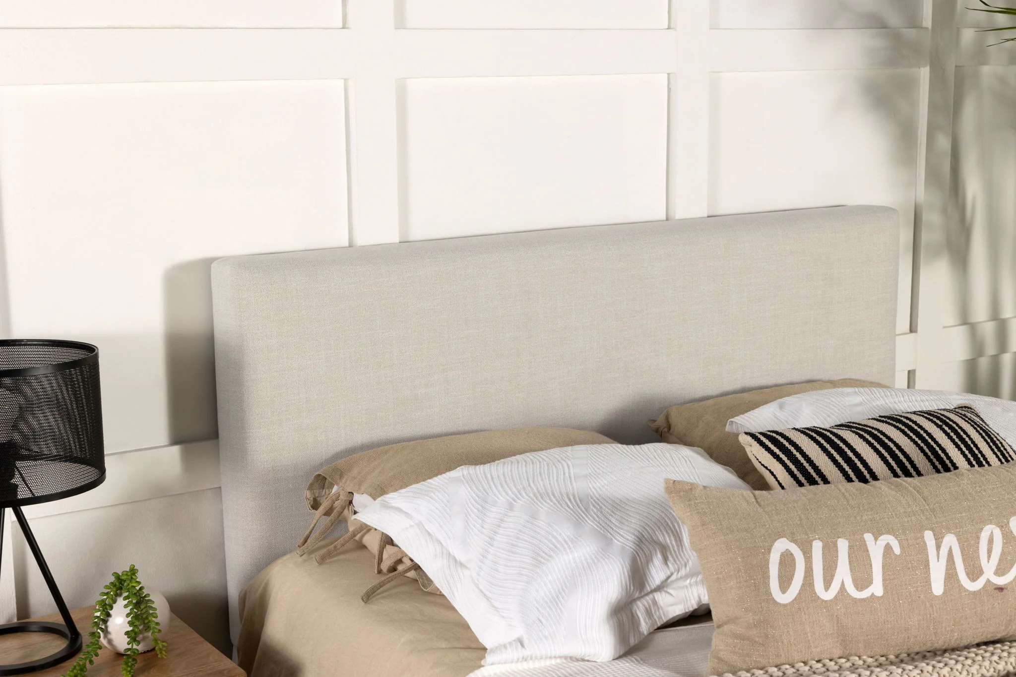 Pirro Upholstered Queen or Full Panel Headboard Sand - Image 2