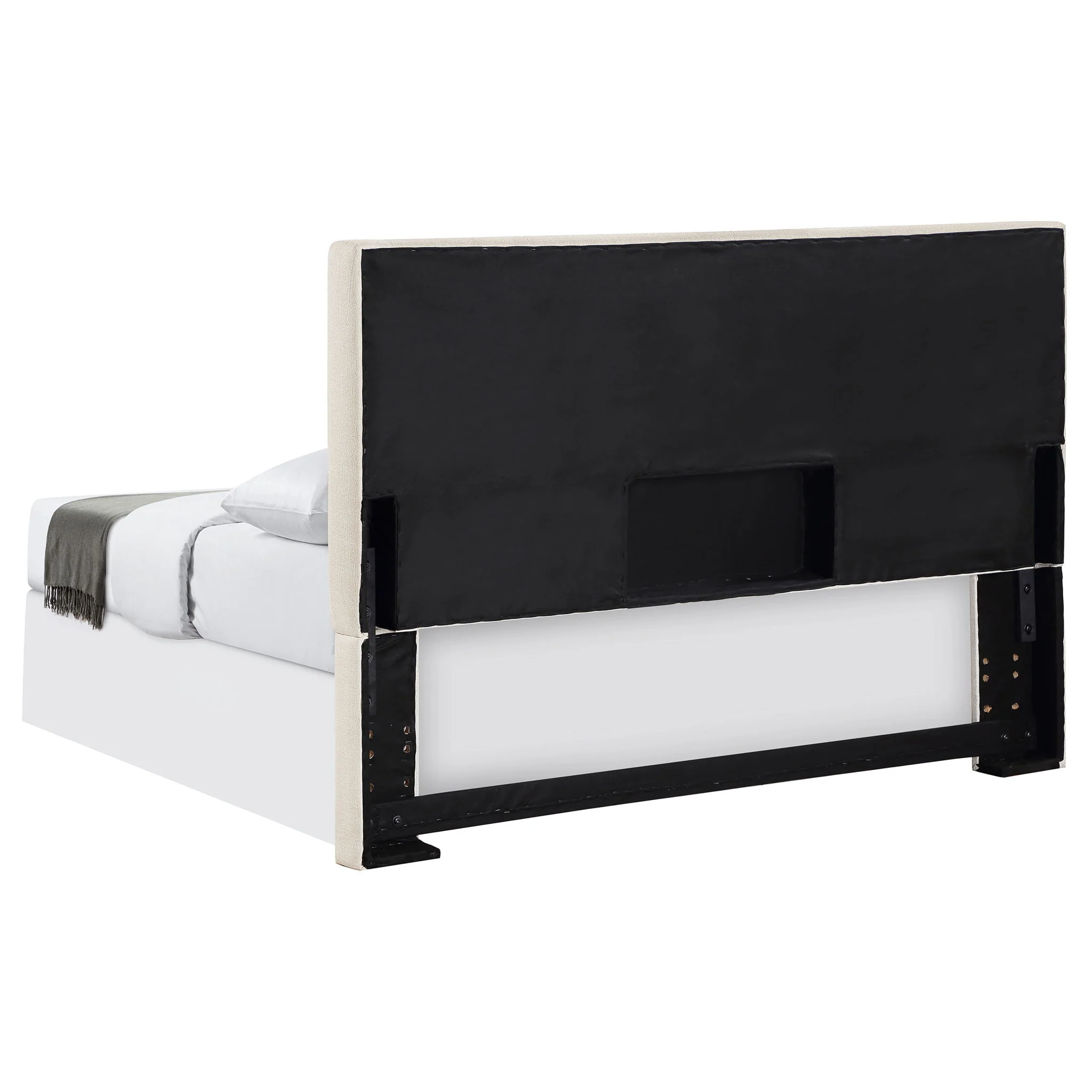 Pirro Upholstered Queen or Full Panel Headboard Sand - Image 3