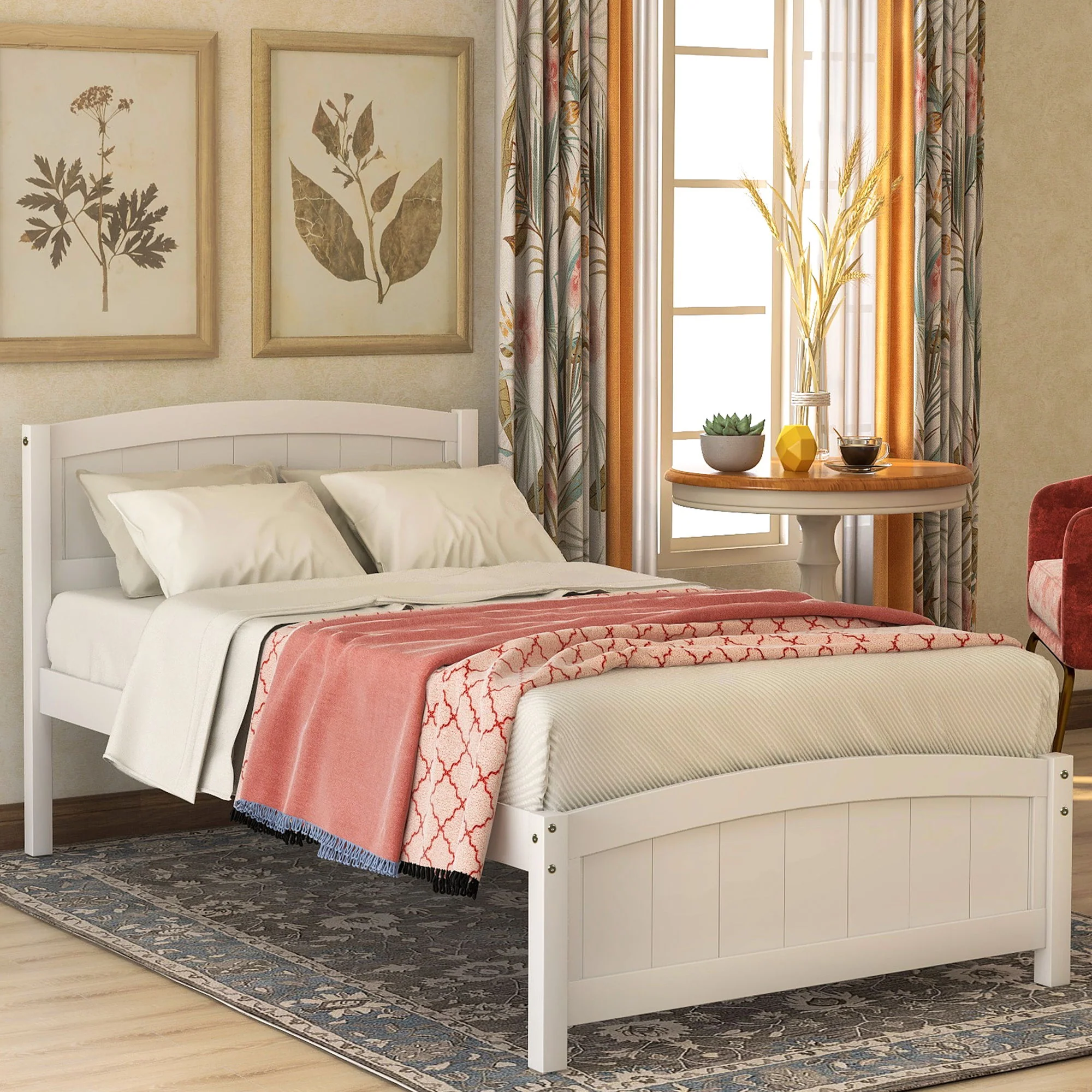 Platform Bed & Headboard, Footboard And Wood Slat Support - Image 22