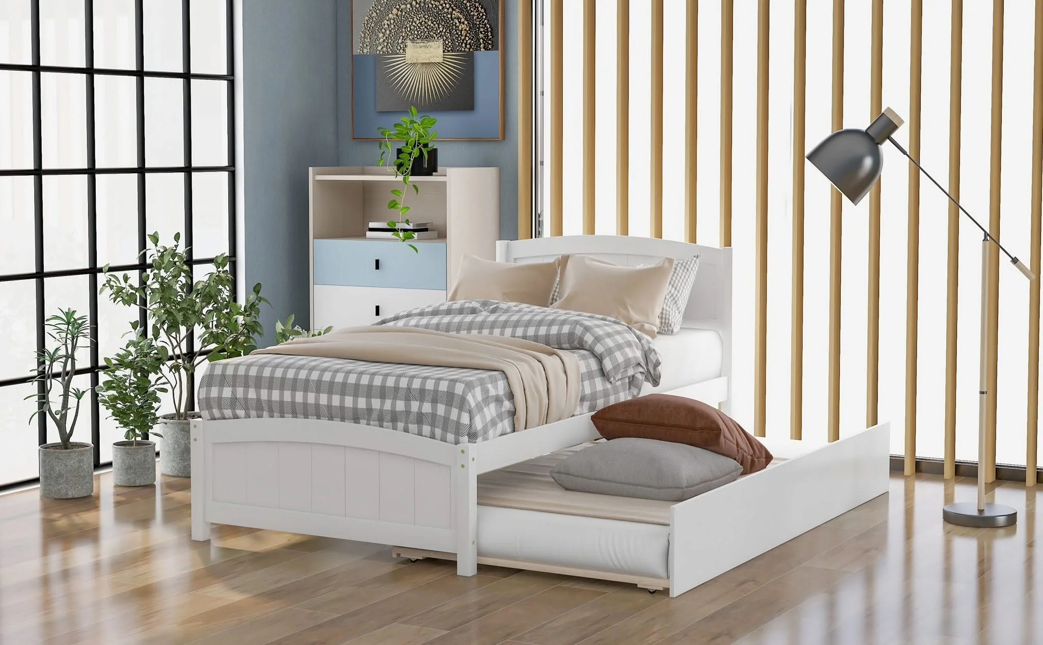 Platform Bed & Headboard, Footboard And Wood Slat Support - Image 25